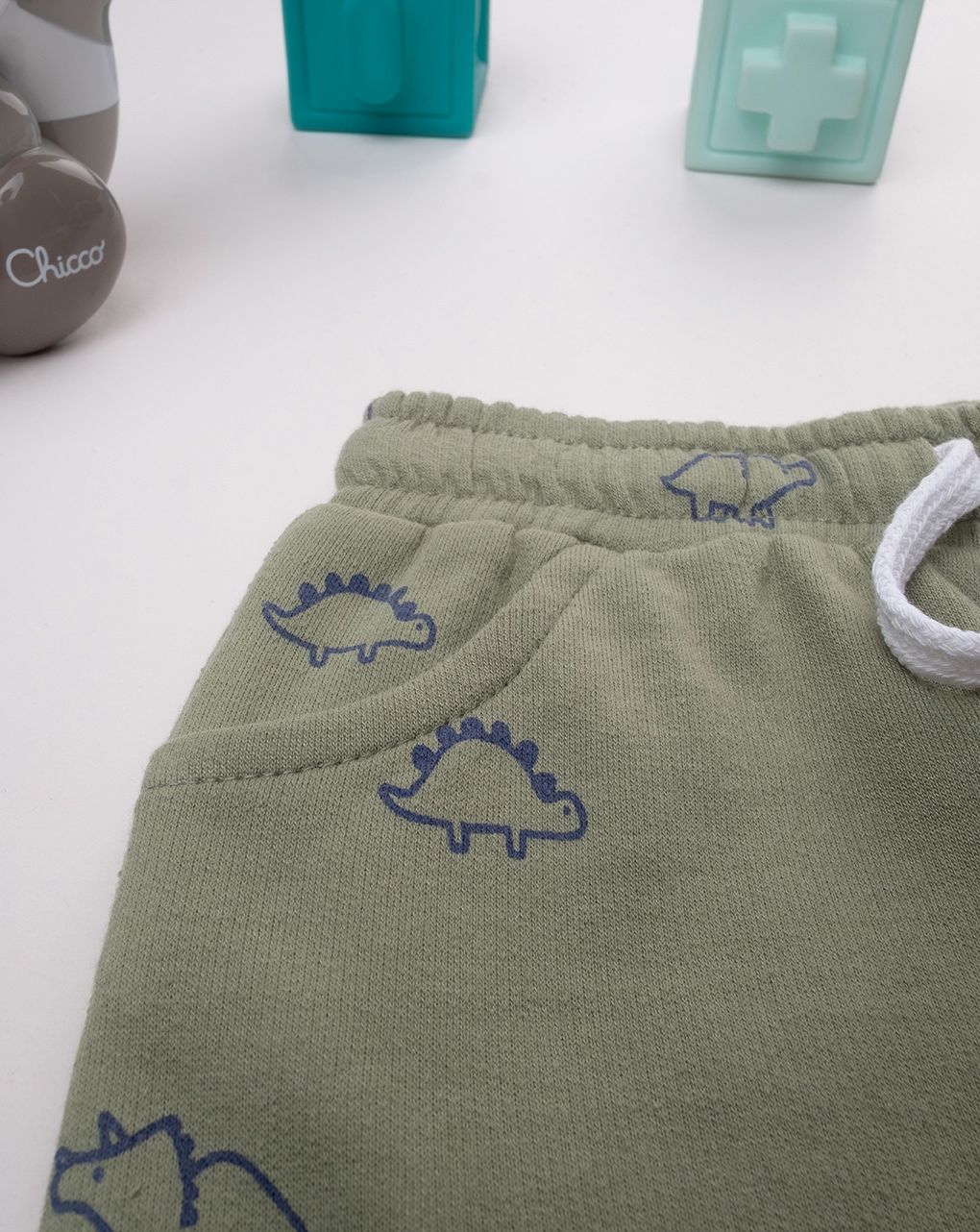 βρεφικό σορτσάκι χακί με δεινόσαυρους για αγόρι - Prénatal