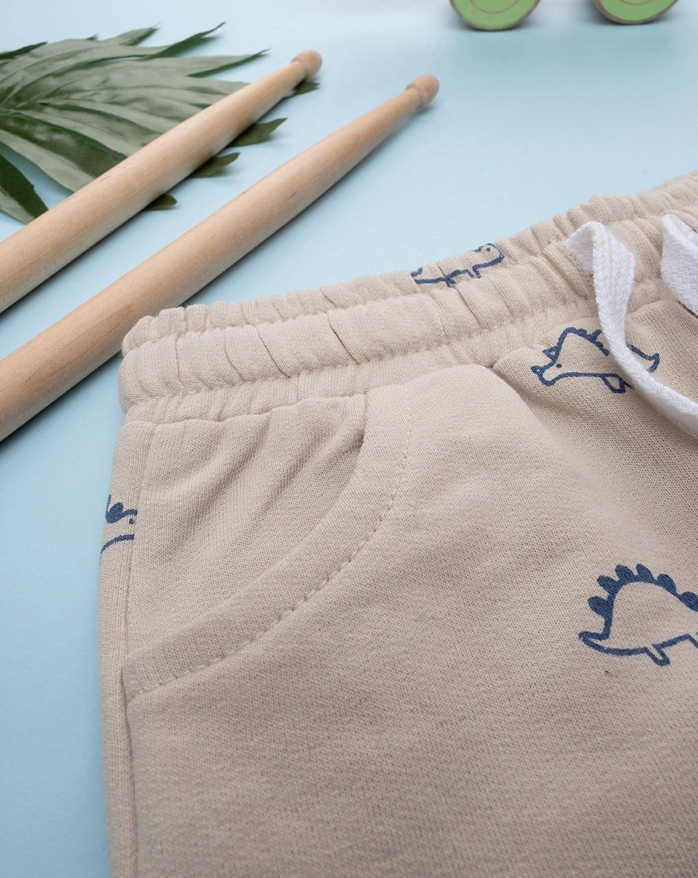 βρεφικό σορτσάκι μπεζ με δεινόσαυρους για αγόρι - Prénatal