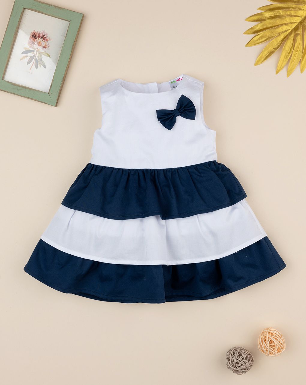 βρεφικό φόρεμα λευκό/μπλε elegant για κορίτσι - Prénatal