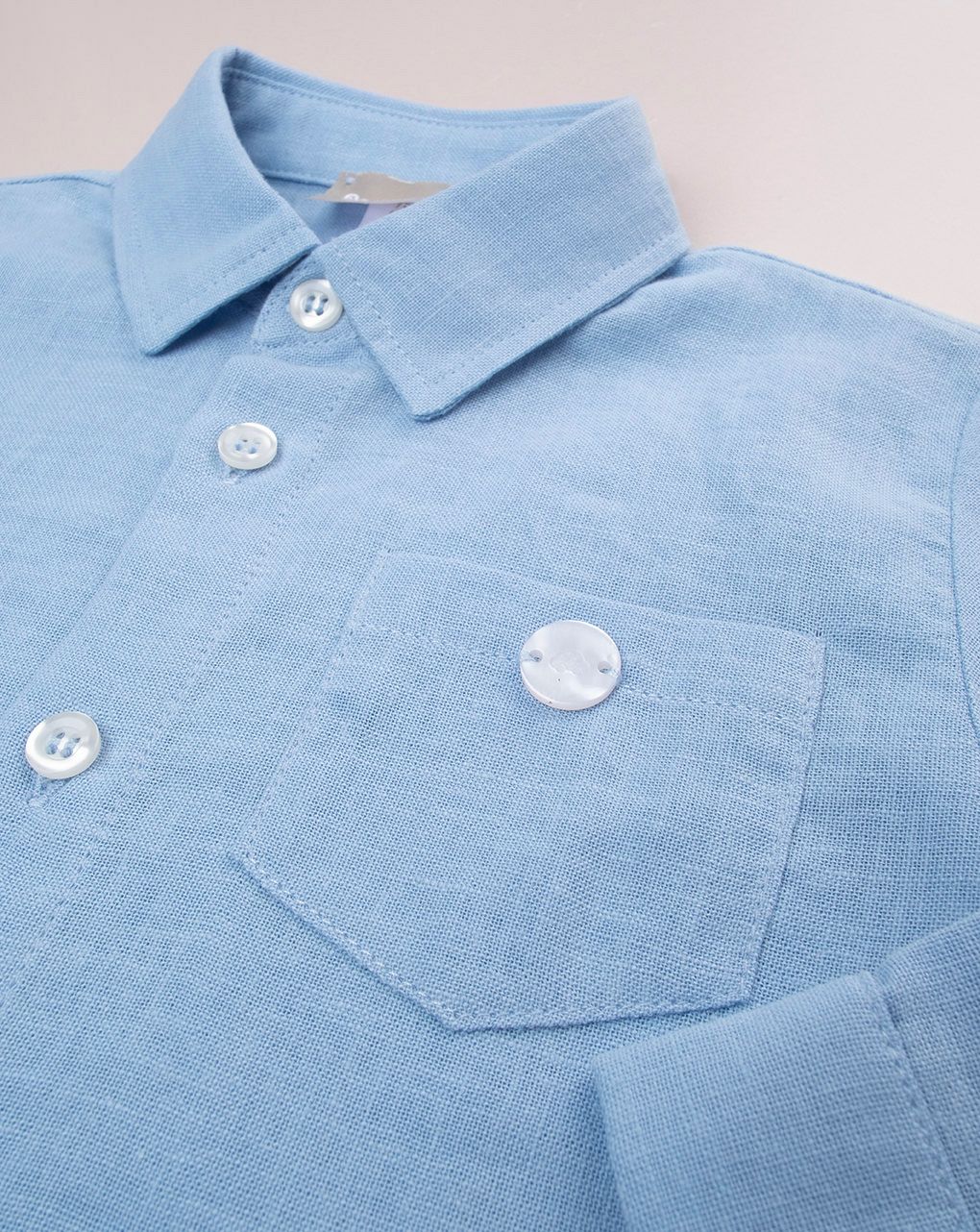 βρεφικό πουκάμισο γαλάζιο premium για αγόρι - Prénatal