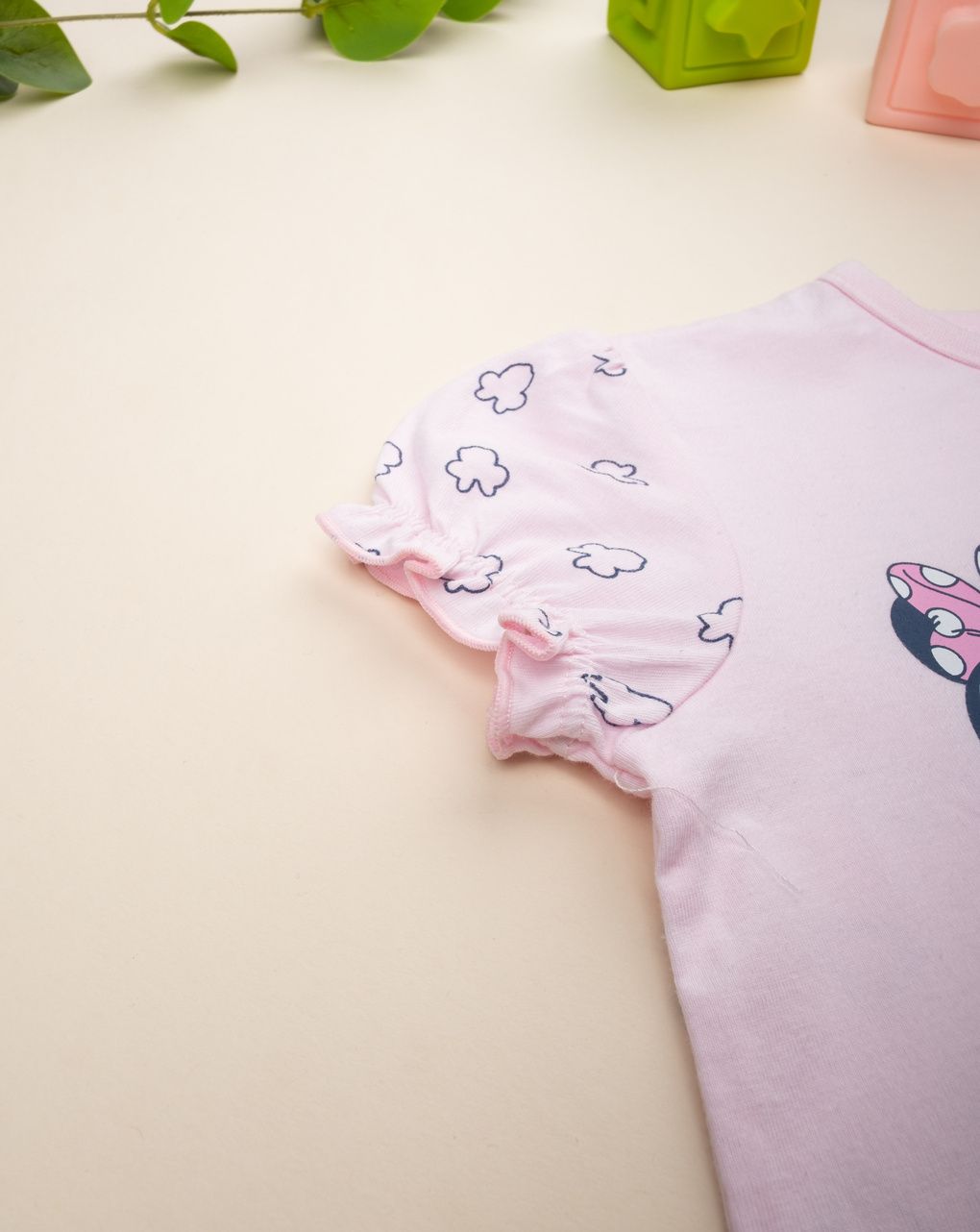 βρεφική κοντή ολόσωμη πιτζάμα ροζ minnie για κορίτσι - Prénatal