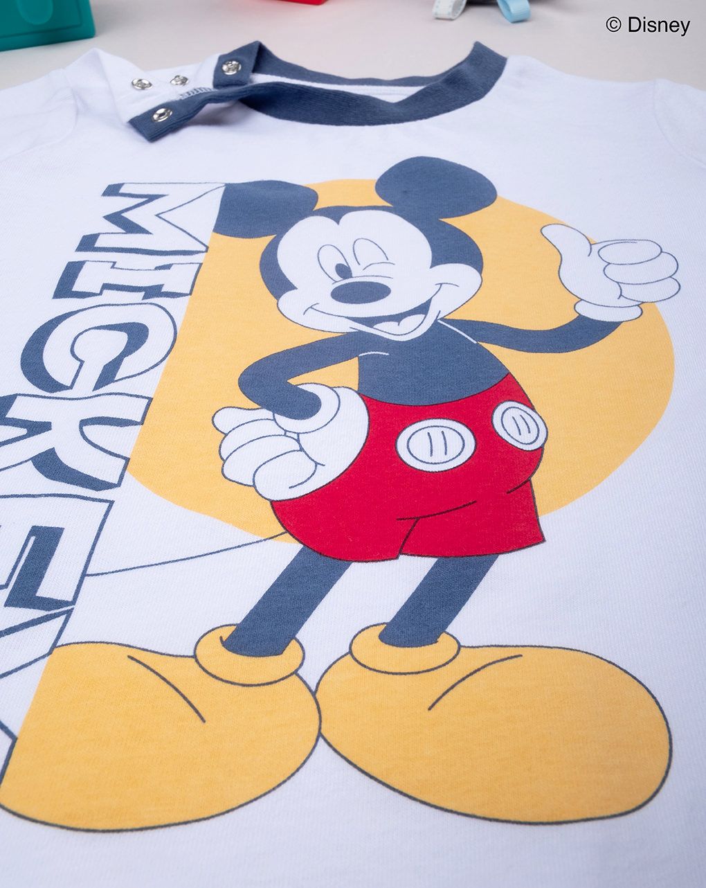 βρεφική πιτζάμα λευκή/μπλε mickey για αγόρι - Prénatal