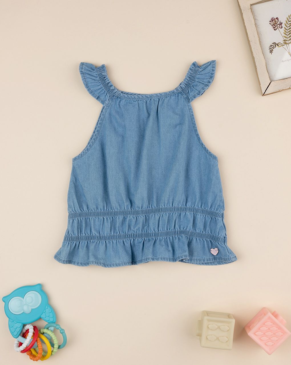 παιδική τζιν μπλούζα μπλε για κορίτσι