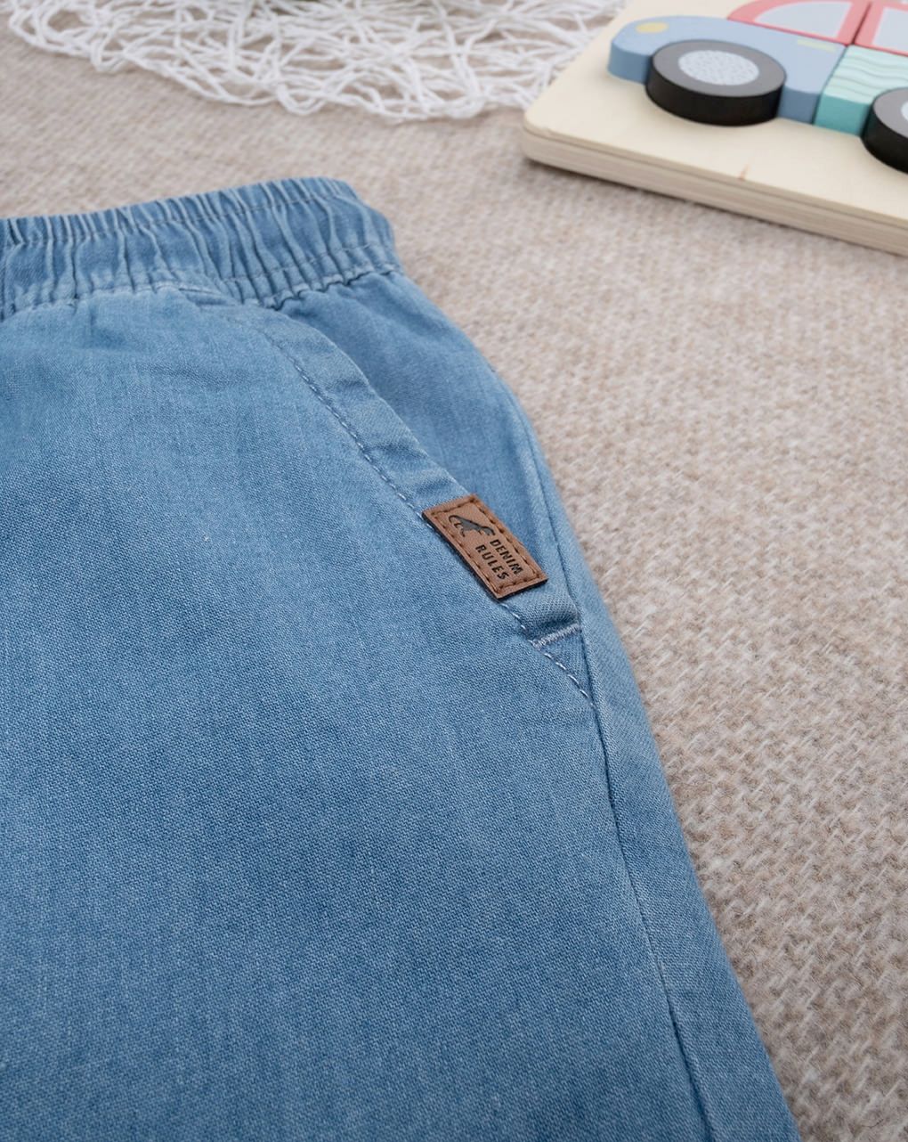 παιδική τζιν βερμούδα γαλάζια για αγόρι - Prénatal