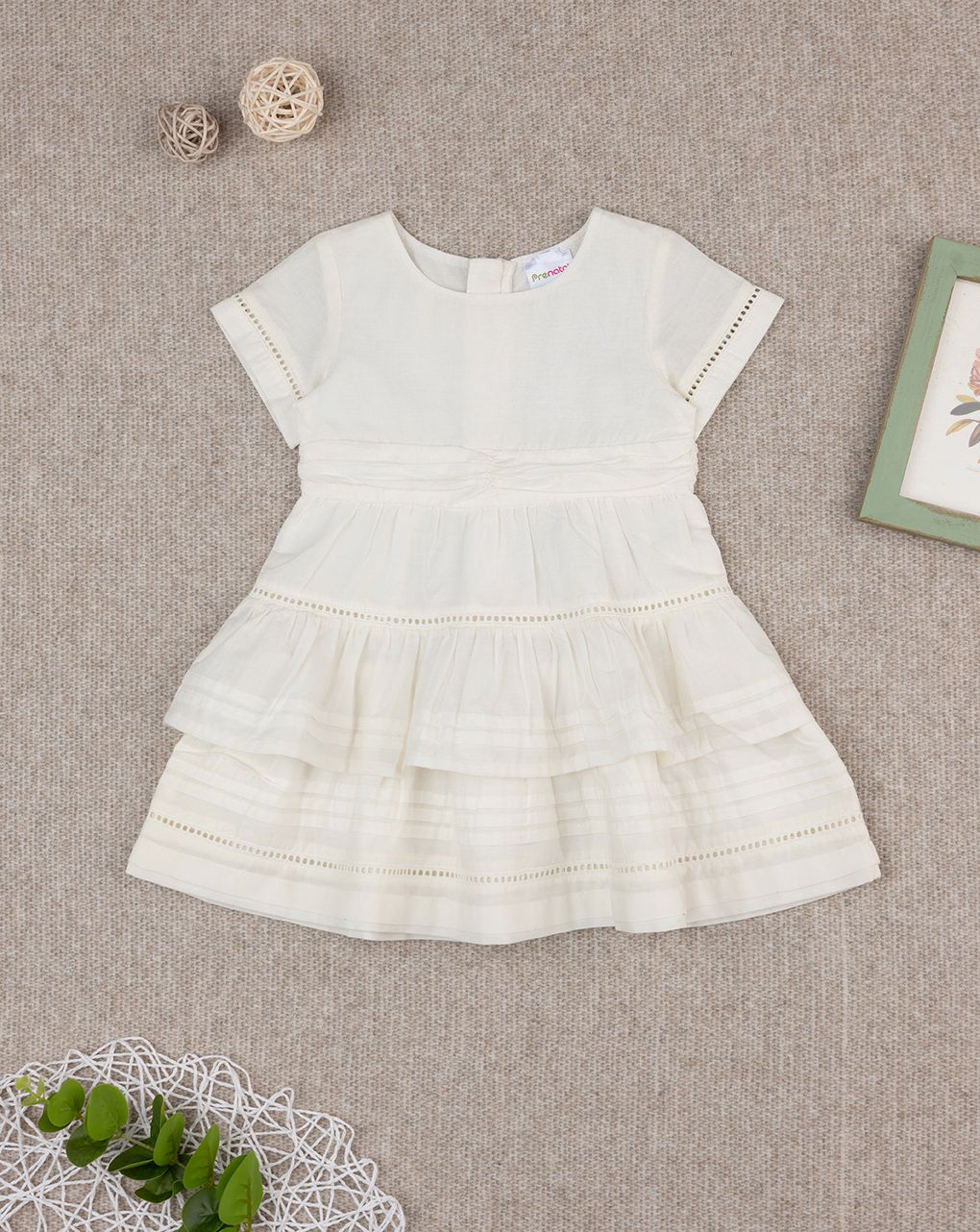 βρεφικό φόρεμα λευκό elegant για κορίτσι - Prénatal
