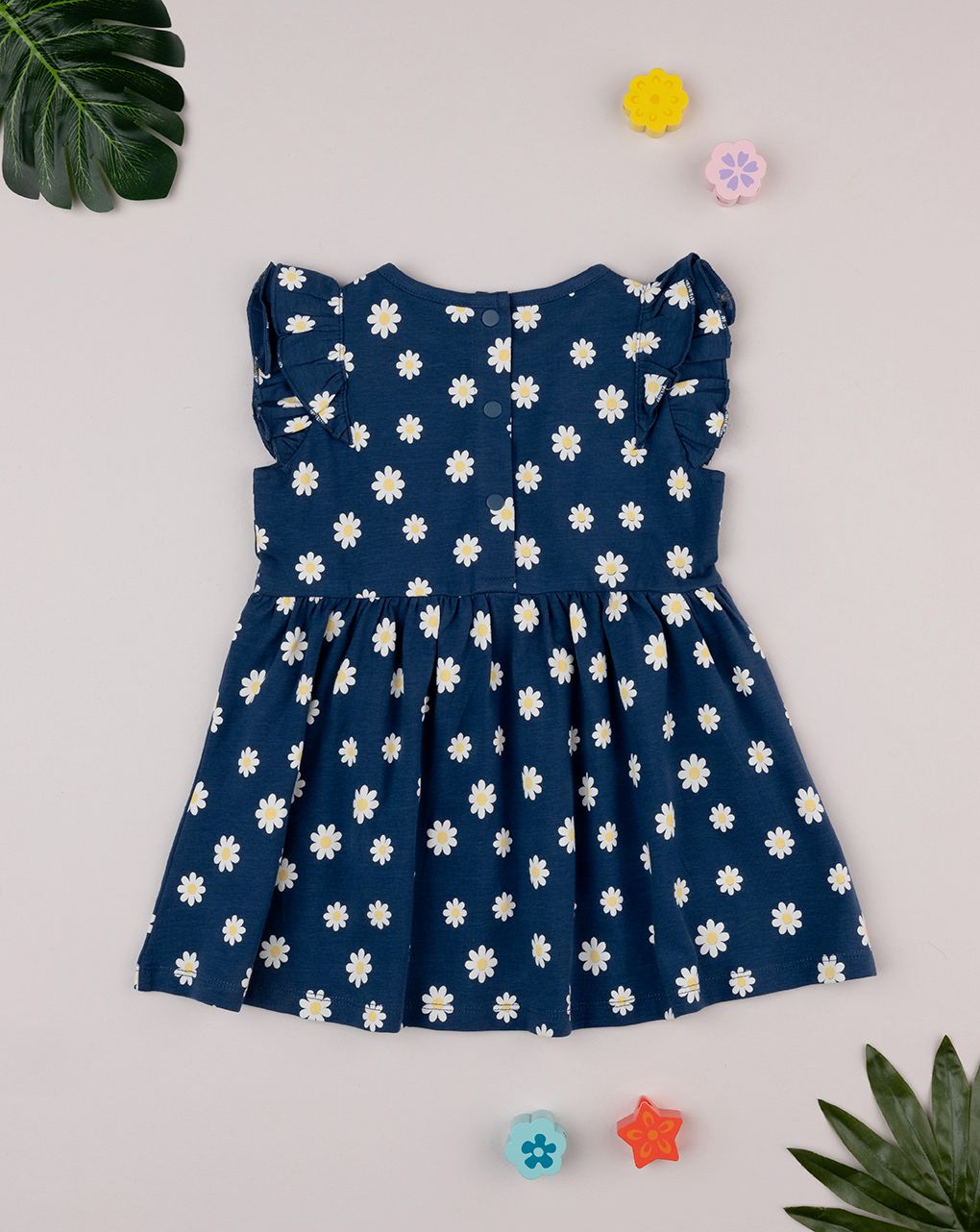 βρεφικό φόρεμα μπλε με μαργαρίτες για κορίτσι - Prénatal