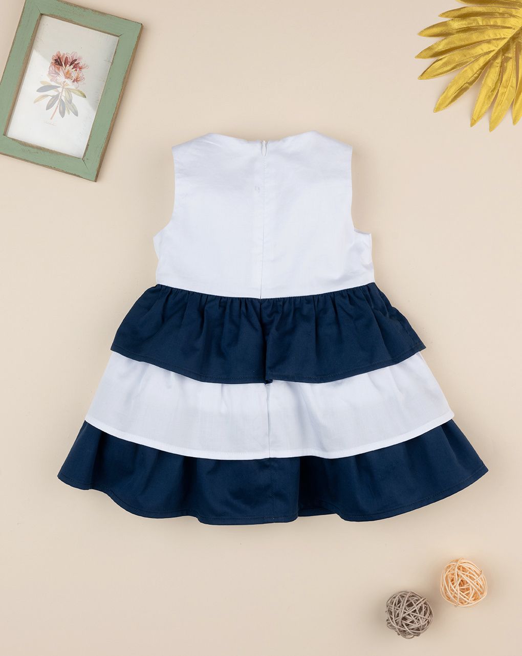 βρεφικό φόρεμα λευκό/μπλε elegant για κορίτσι - Prénatal