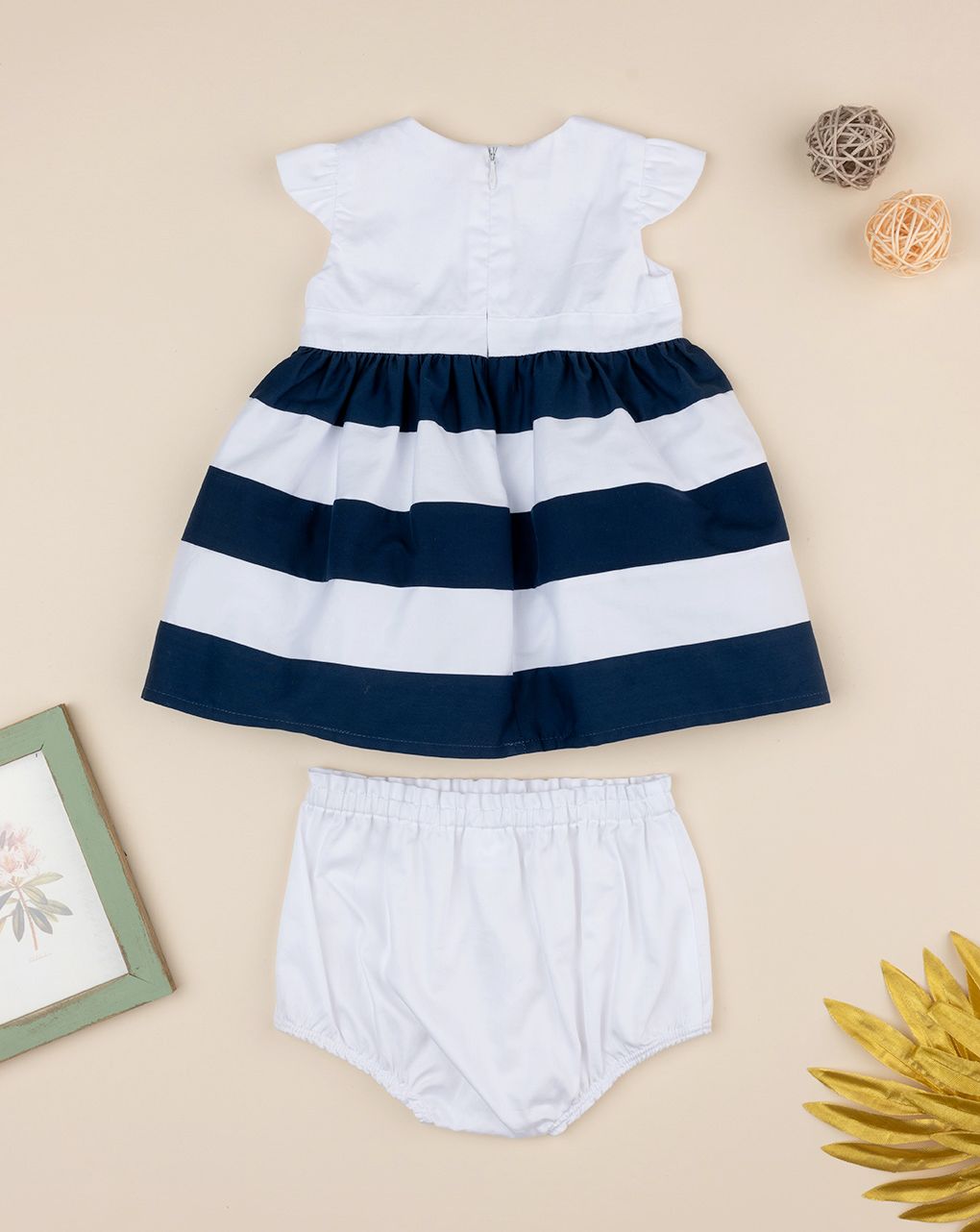 βρεφικό φόρεμα λευκό/μπλε elegant για κορίτσι - Prénatal