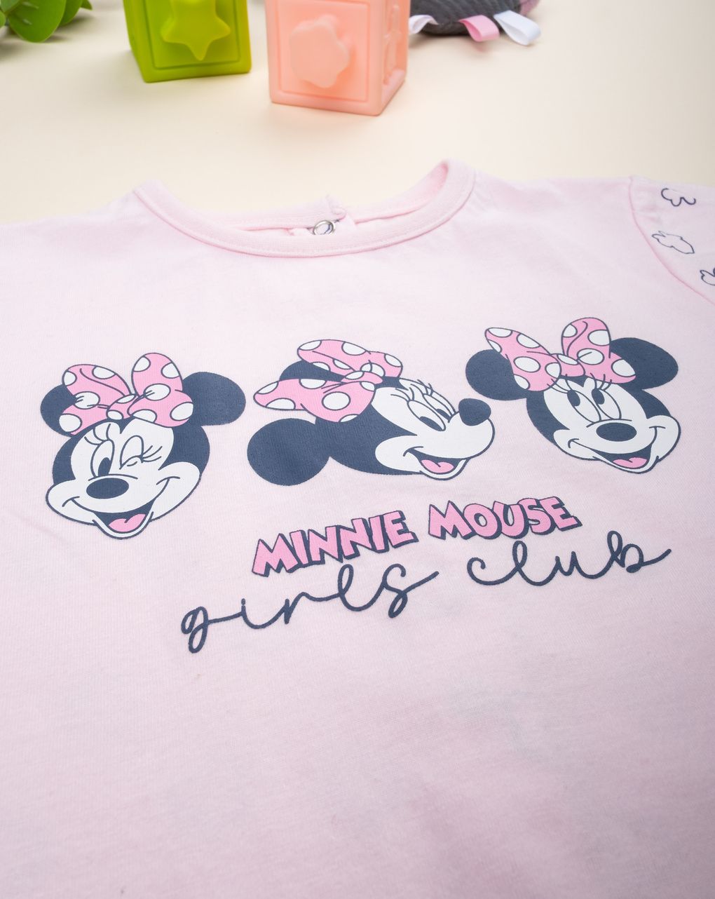 βρεφική κοντή ολόσωμη πιτζάμα ροζ minnie για κορίτσι - Prénatal