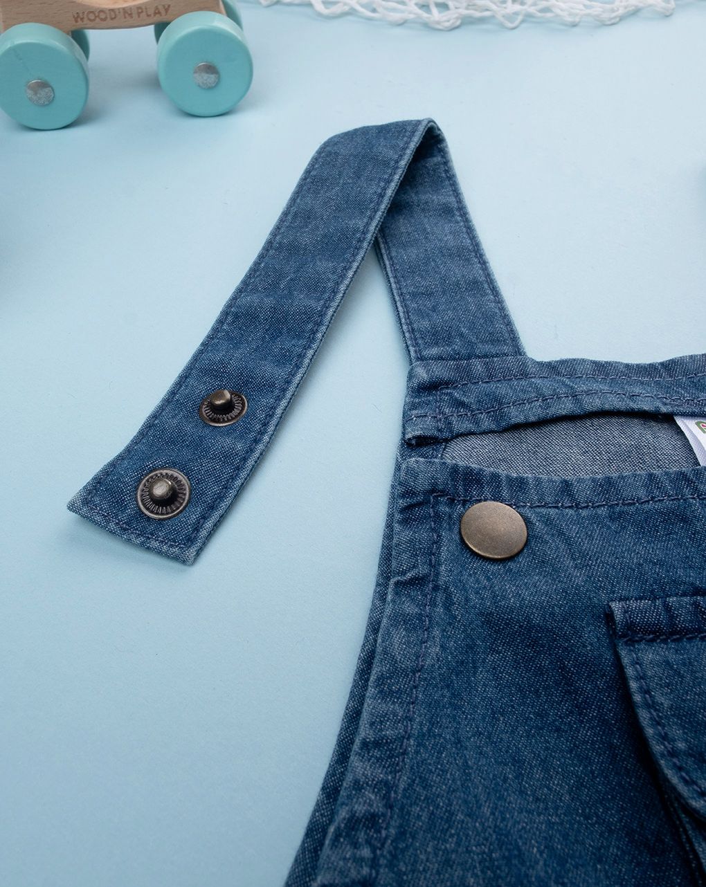 βρεφική τζιν σαλοπέτα μπλε για αγόρι - Prénatal