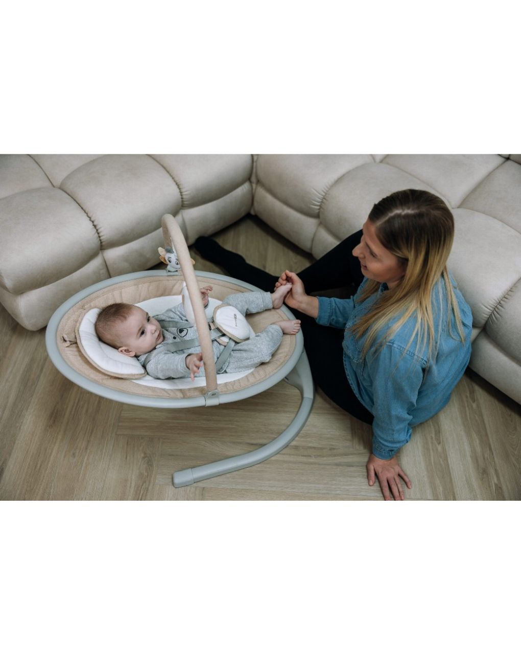 Freeon ηλεκτρικό ρηλάξ elite swing με μουσική beige 84904 - Freeon