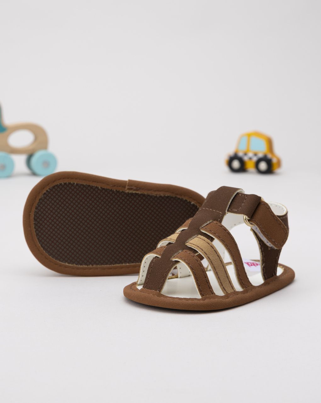 βρεφικά παπούτσια αγκαλιάς σανδάλια καφέ για αγόρι - Prénatal