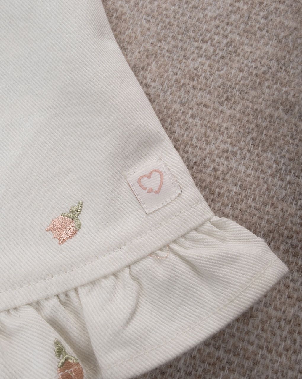 βρεφική σαλοπέτα λευκή με τουλίπες για κορίτσι - Prénatal