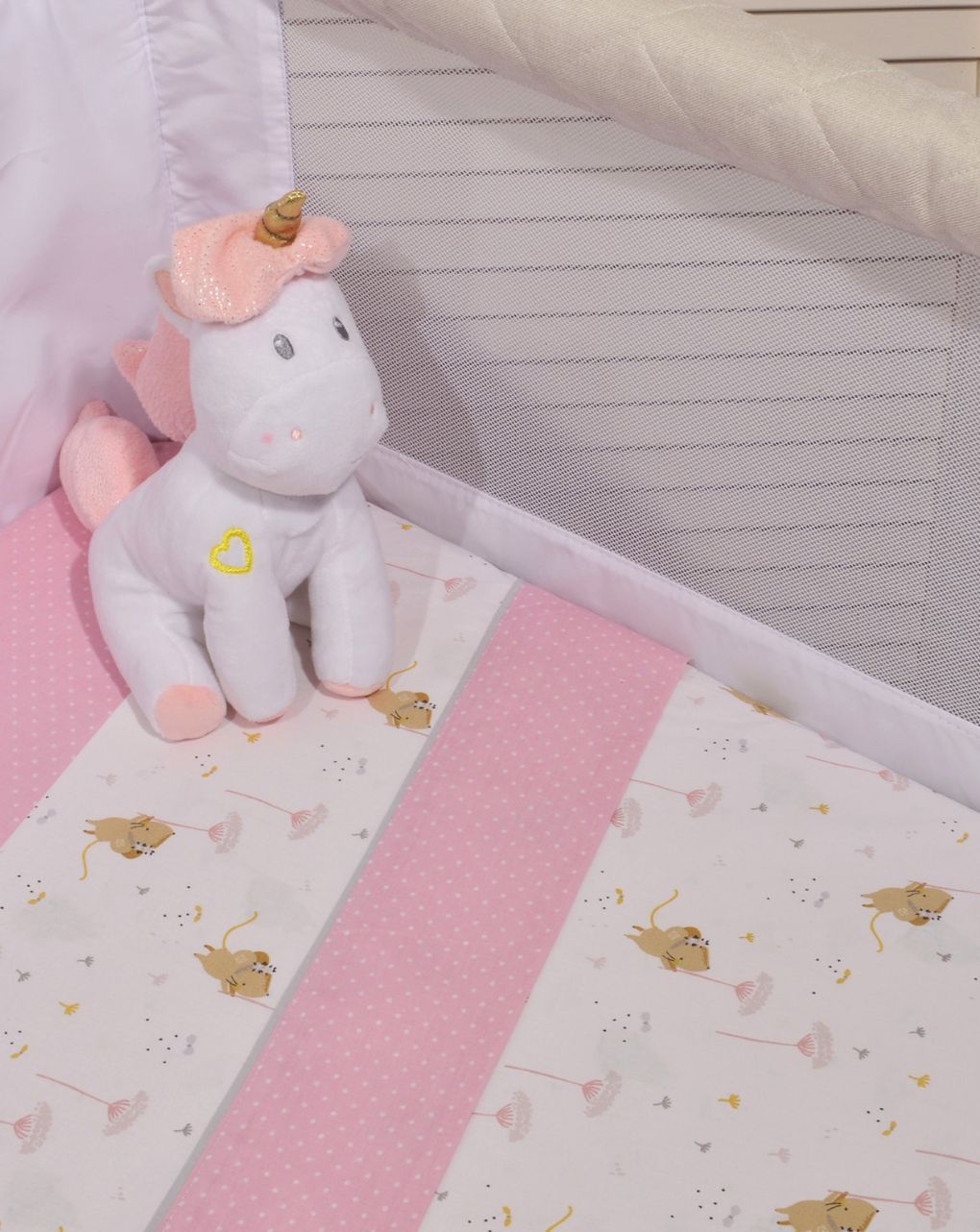 Baby oliver σετ σεντόνια λίκνου 75x110 σχέδιο 412 ροζ 46-6704/412