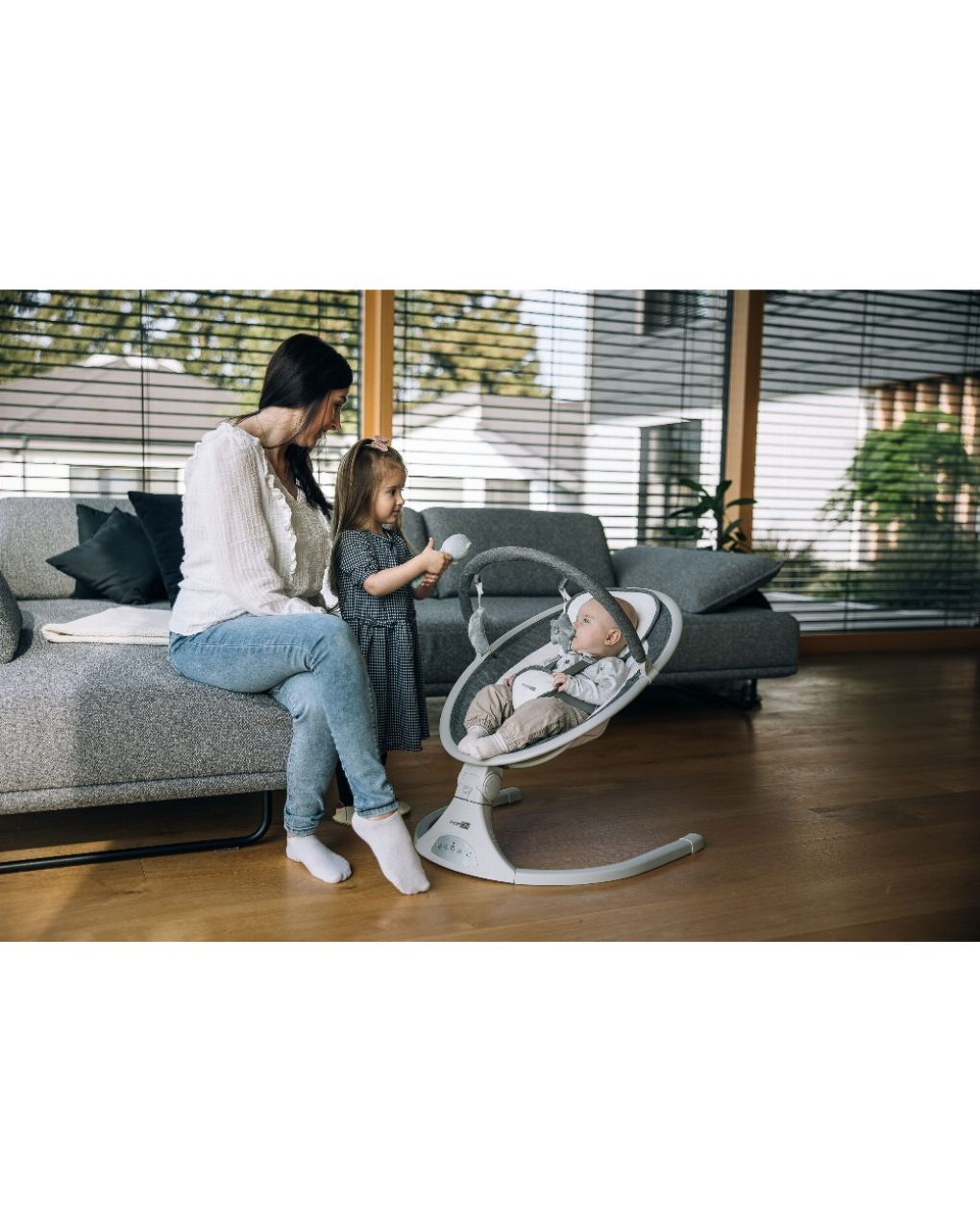Freeon ηλεκτρικό ρηλάξ elite swing με μουσική grey 84898 - Freeon
