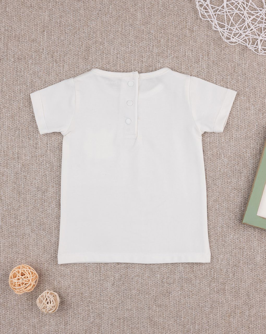 βρεφικό t-shirt λευκό με λουλούδι για κορίτσι - Prénatal