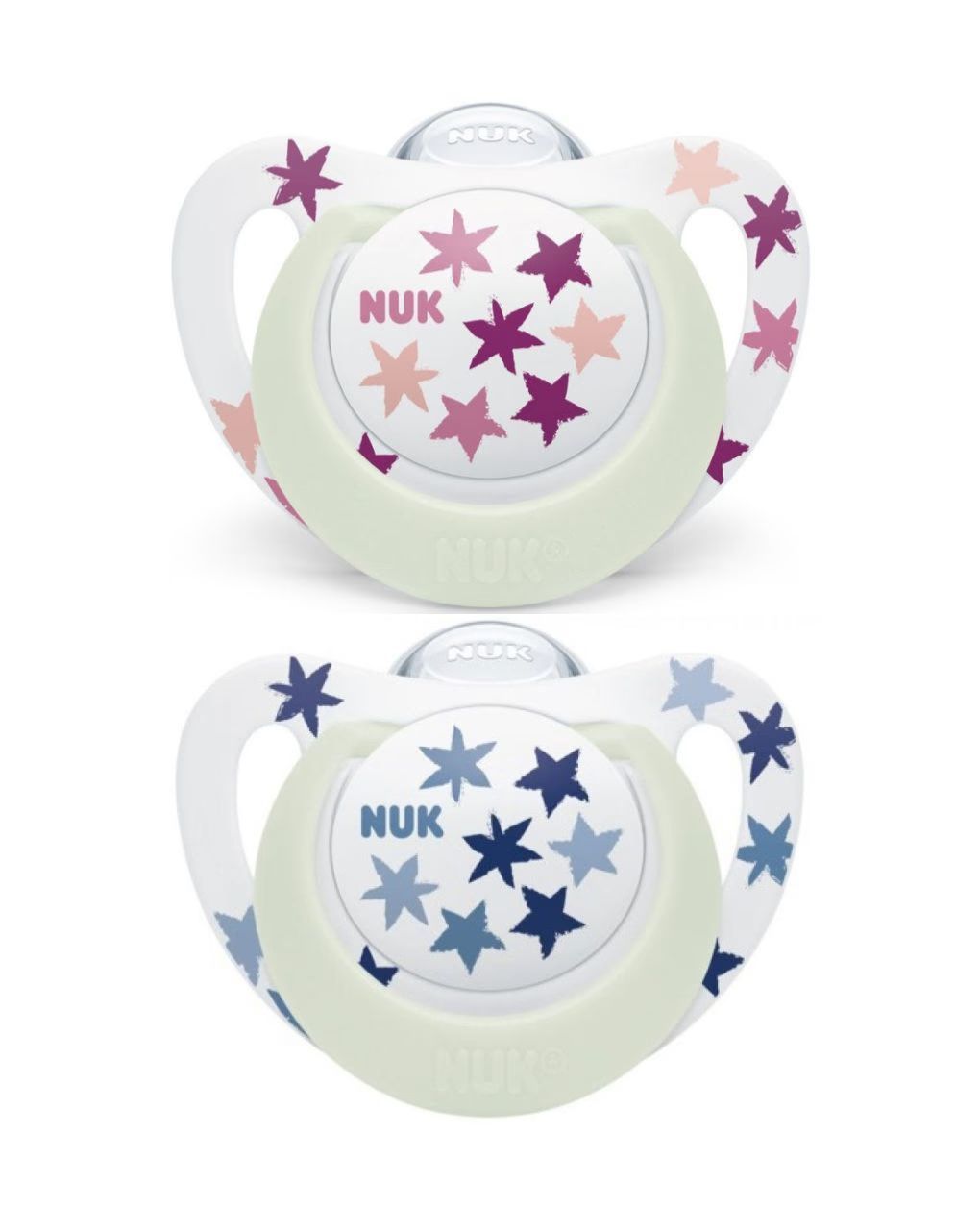 Nuk πιπίλα σιλικόνης star night 18-36m 10739749 (2 σχέδια)