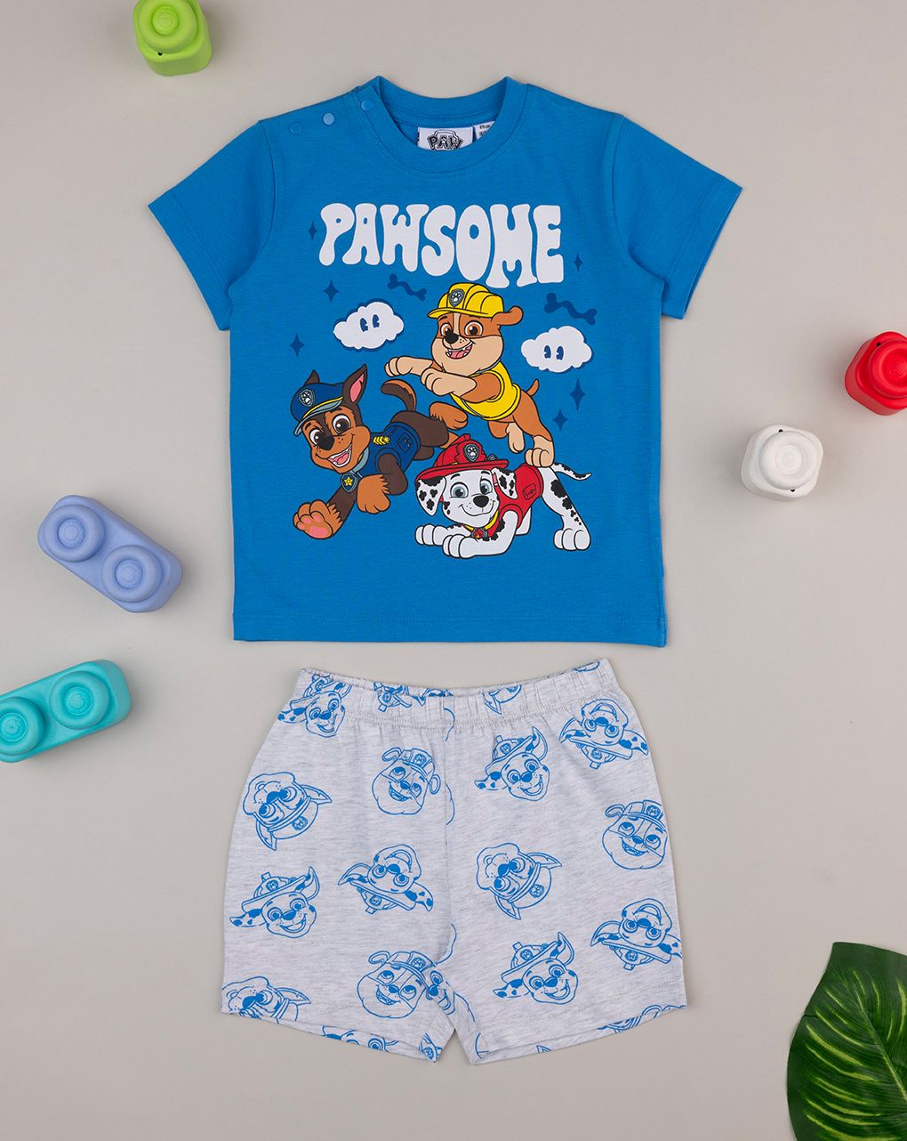 βρεφική πιτζάμα μπλε/γκρι paw patrol για αγόρι