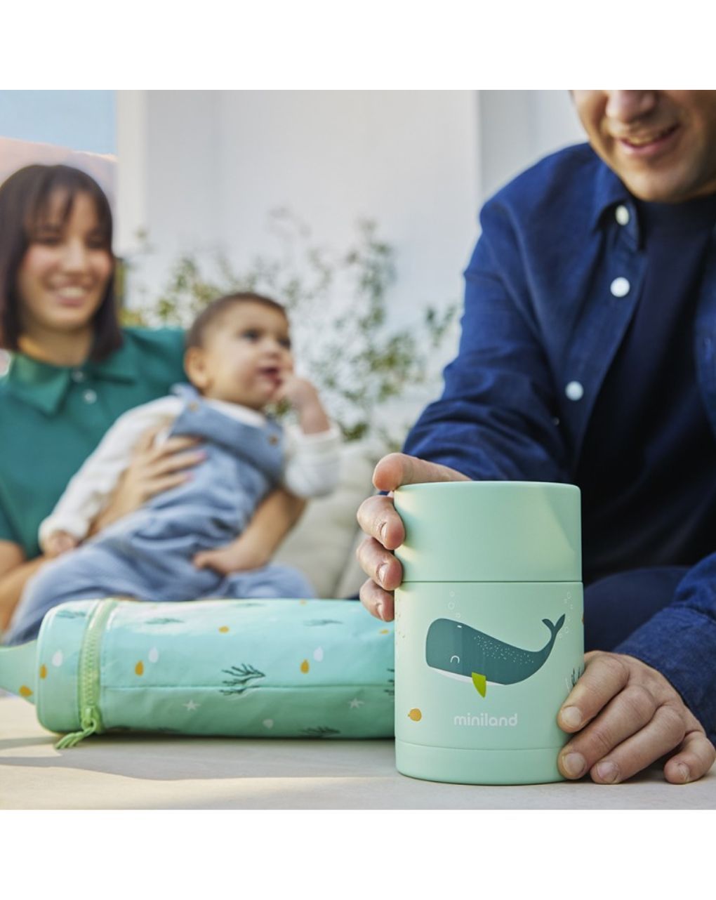 Miniland mini θερμός φαγητού 600ml ocean whale ml89618 - Miniland