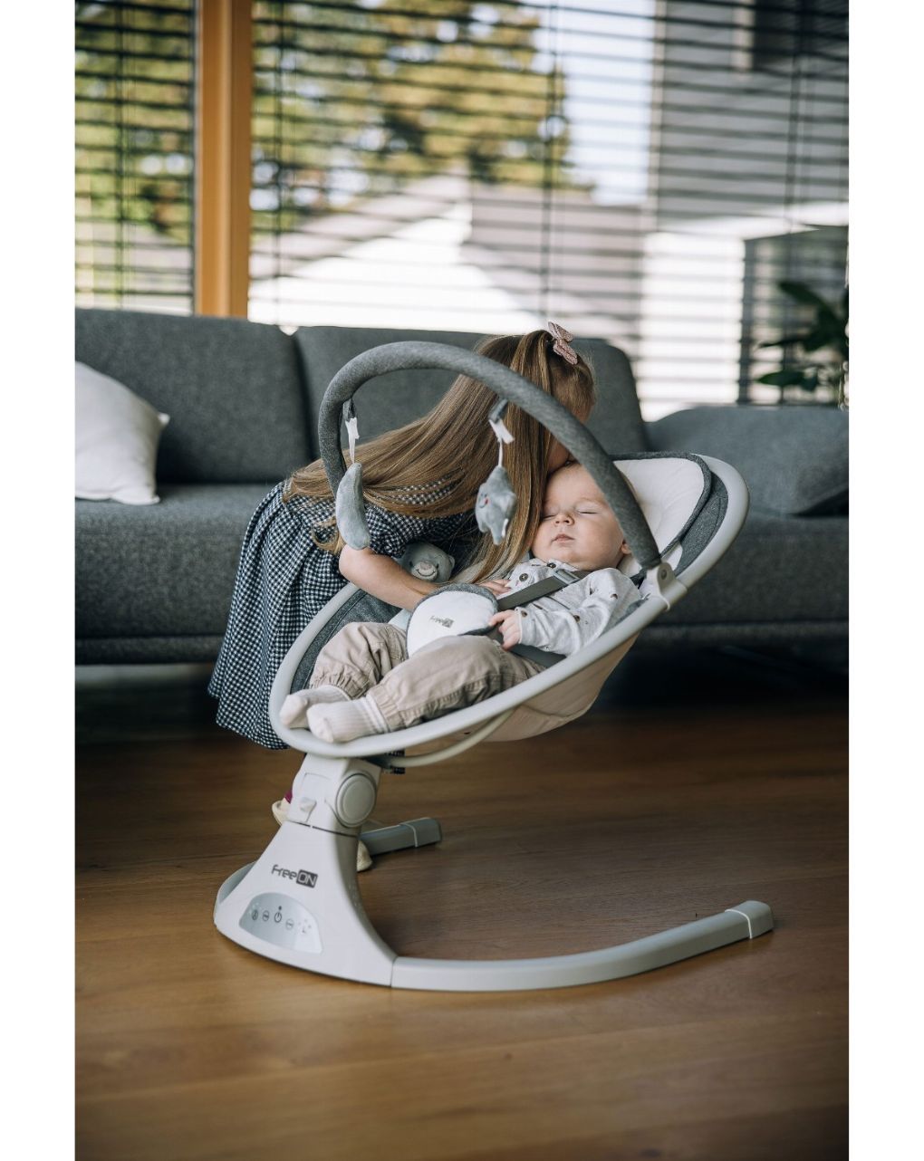 Freeon ηλεκτρικό ρηλάξ elite swing με μουσική grey 84898 - Freeon