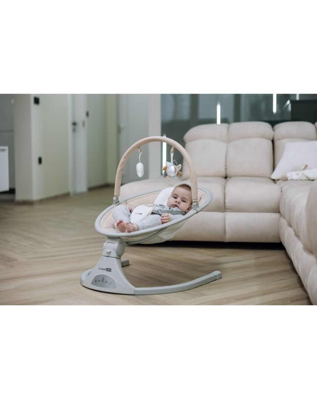 Freeon ηλεκτρικό ρηλάξ elite swing με μουσική beige 84904 - Freeon