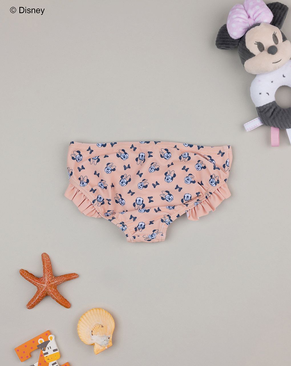 βρεφικό μαγιό σλιπ σομόν minnie για κορίτσι - Prénatal