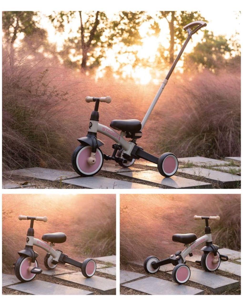 Qplay ποδήλατο τρίκυκλο stager 3in1 brown 01-1212075-03 - QPLAY