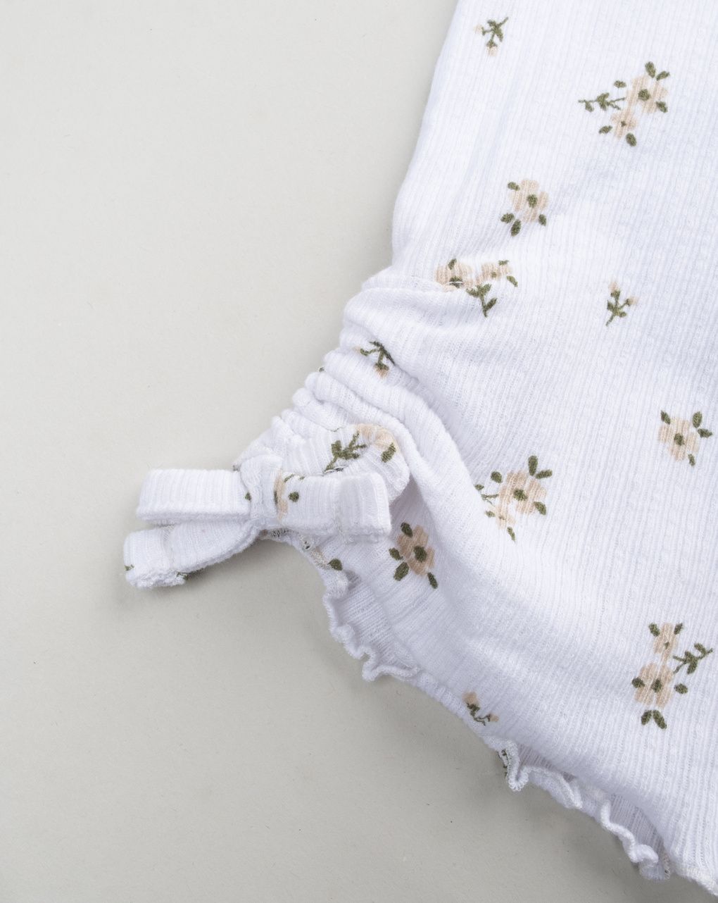 παιδικό t-shirt λευκό ριμπ φλοράλ για κορίτσι - Prénatal