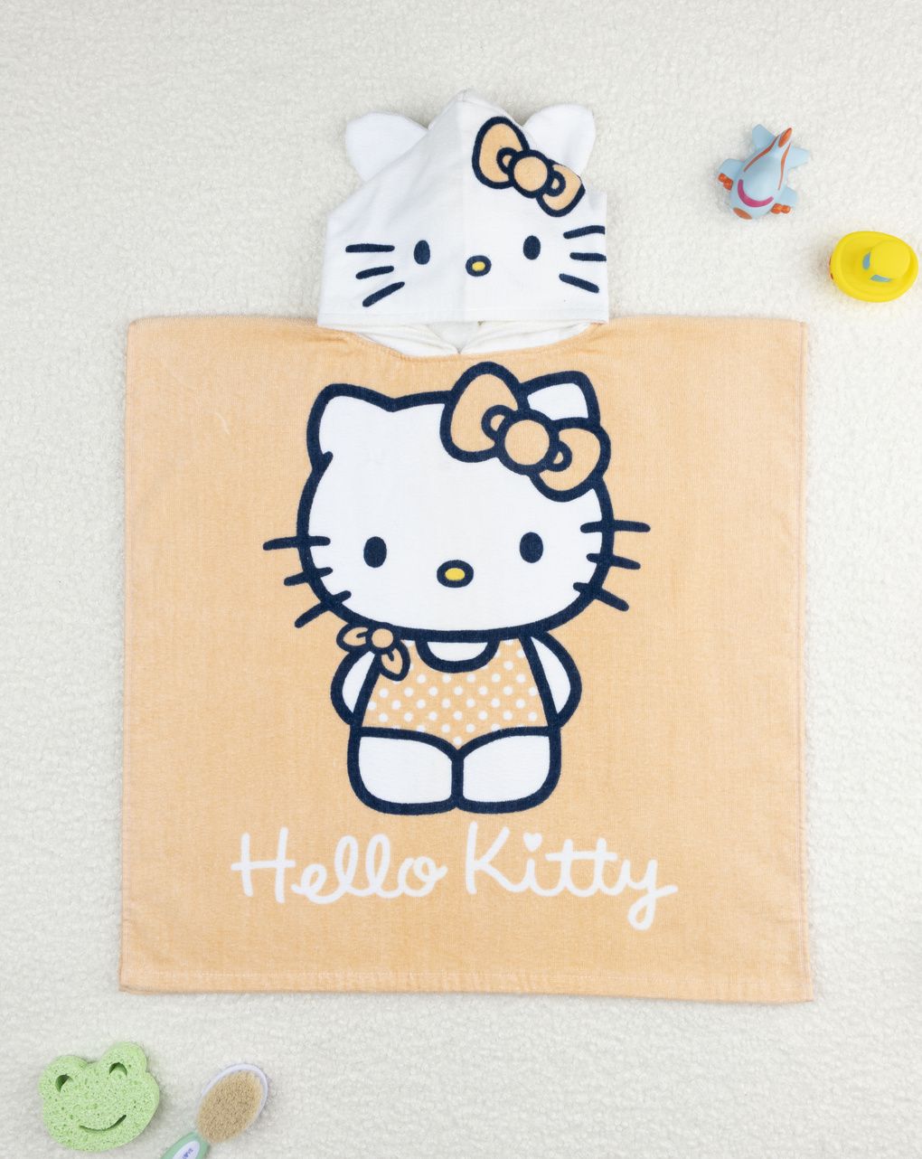 βρεφικό πόντσο θαλάσσης πορτοκαλί hello kitty για κορίτσι