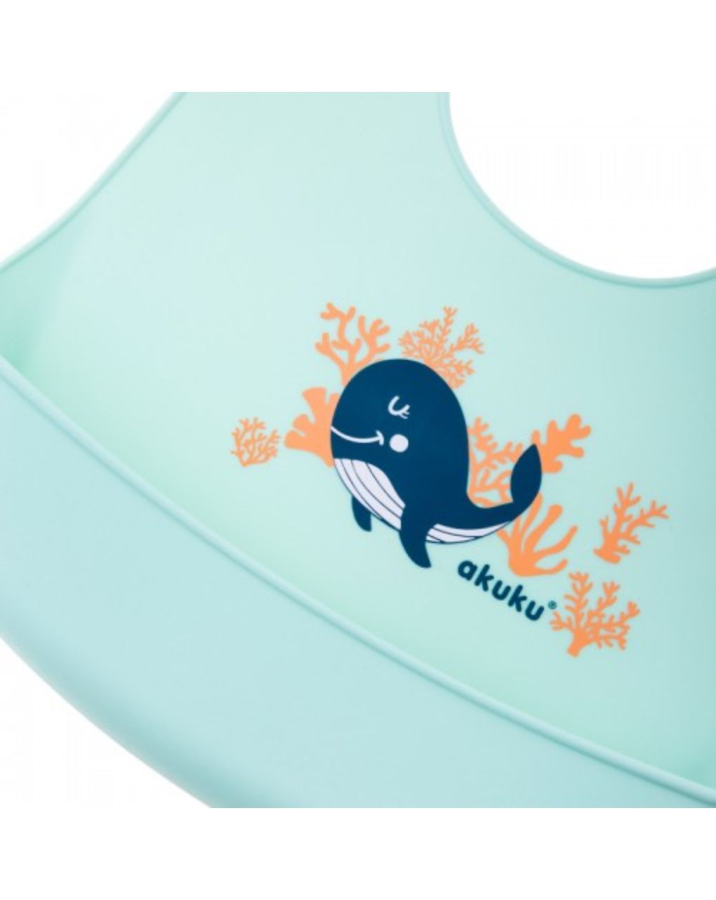 Akuku σαλιάρα σιλικόνης 6m+ whale a0505 - Akuku