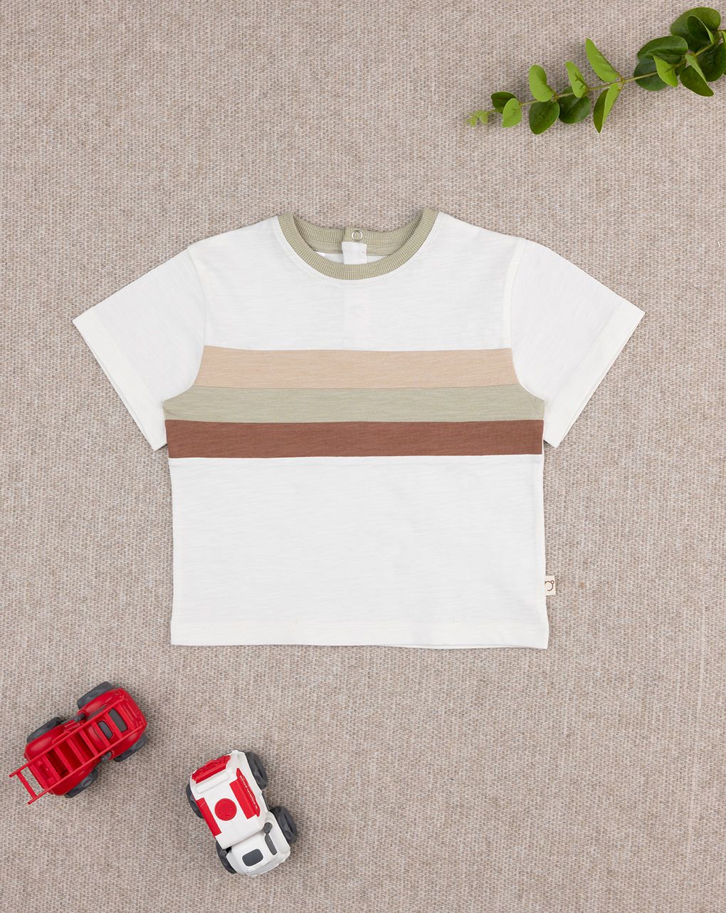 βρεφικό t-shirt λευκό ριγέ για αγόρι - Prénatal