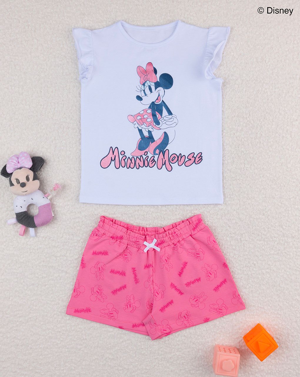 παιδικό σετ t-shirt και σορτσάκι minnie για κορίτσι
