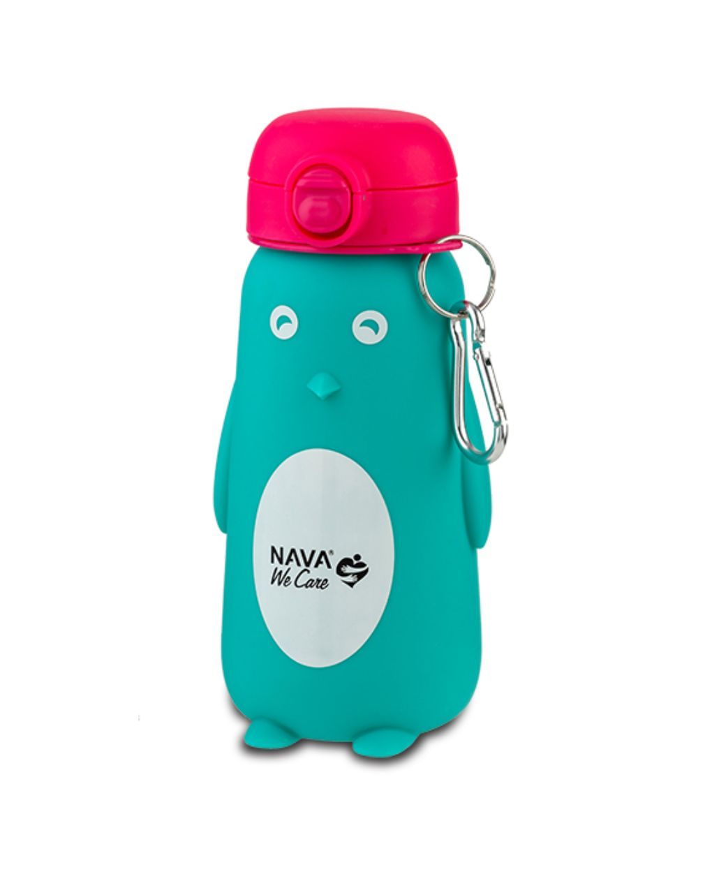 Nava μπουκάλι νερού σιλικόνης "we care" 500ml τιρκουάζ πιγκουΐνος 10-006-010 - Nava