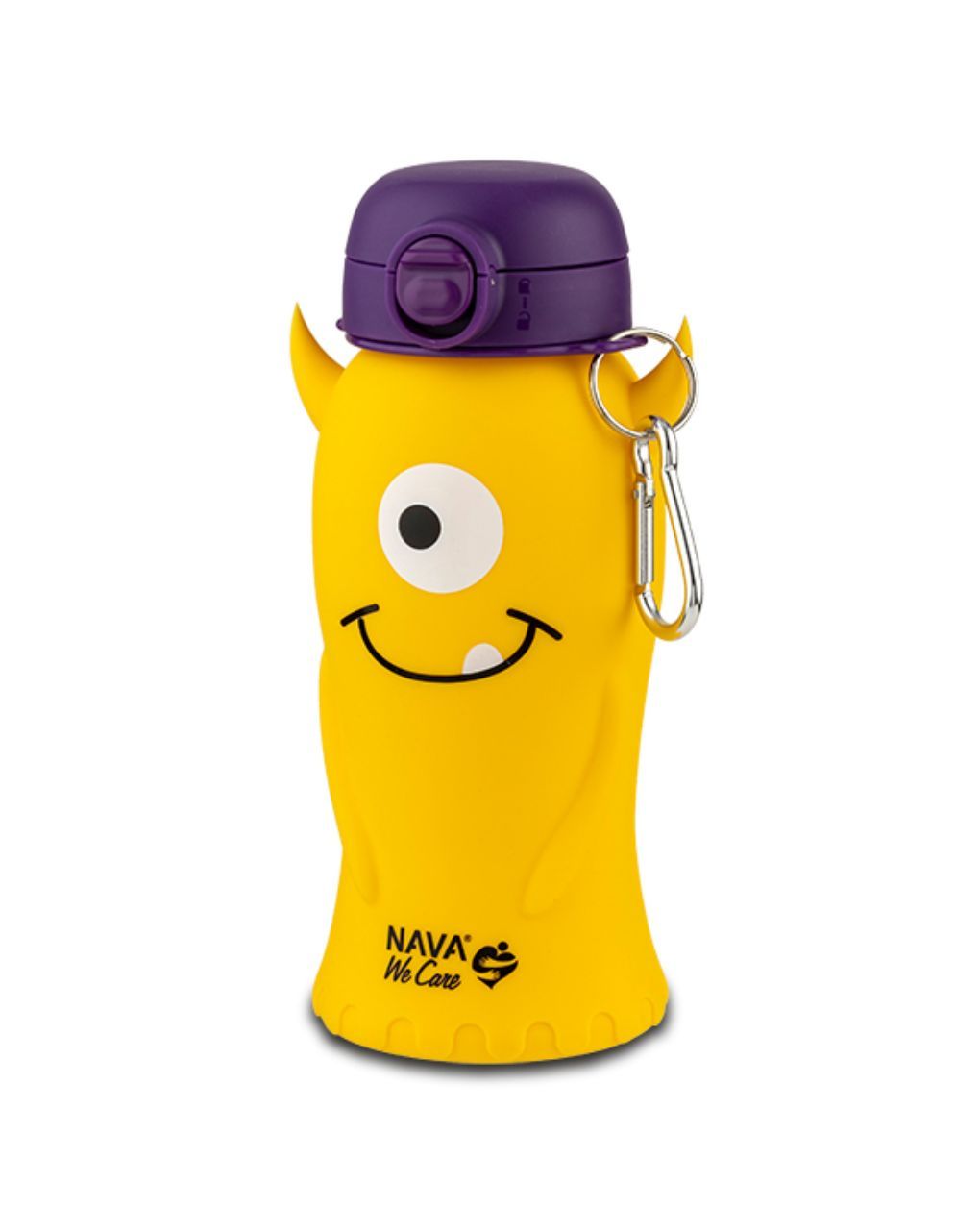 Nava μπουκάλι νερού σιλικόνης "we care" 500ml κίτρινο monster 10-006-015 - Nava