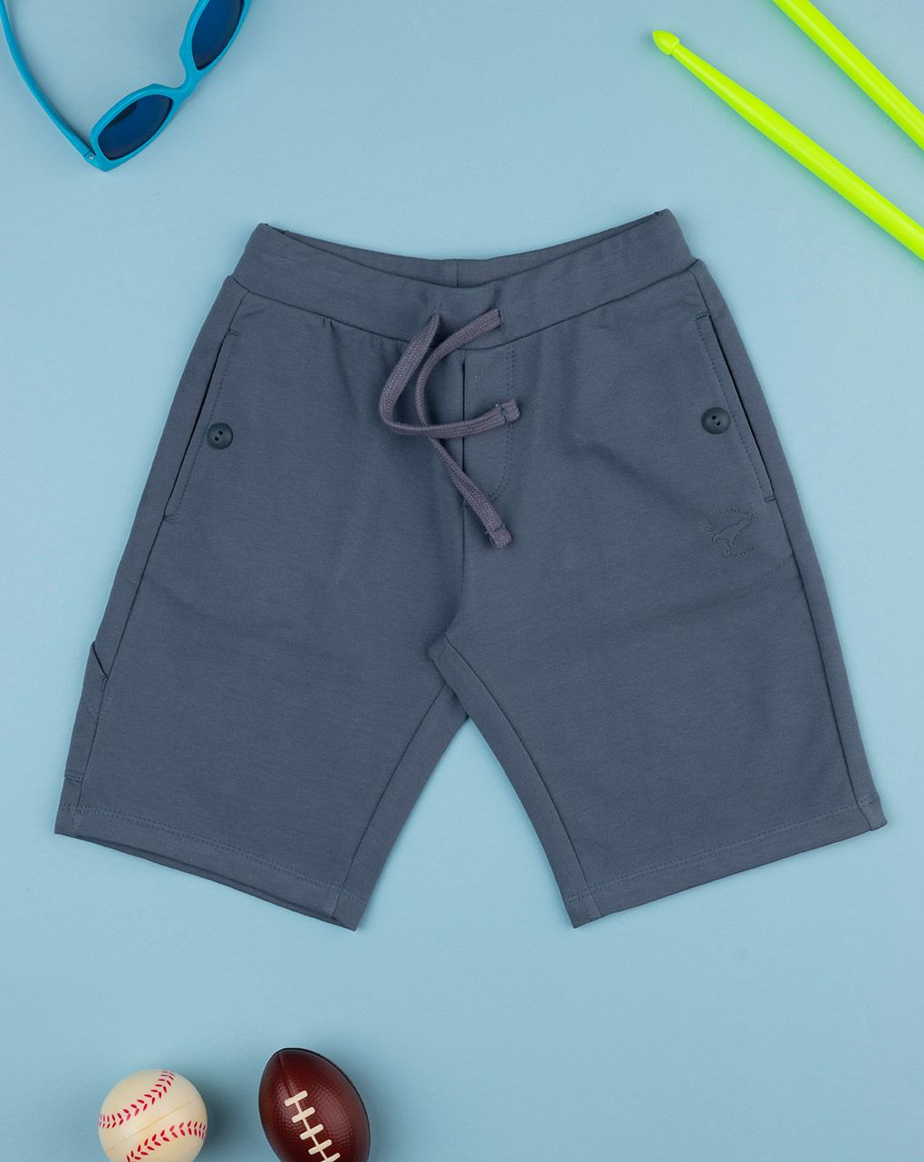 παιδική βερμούδα μπλε dino για αγόρι