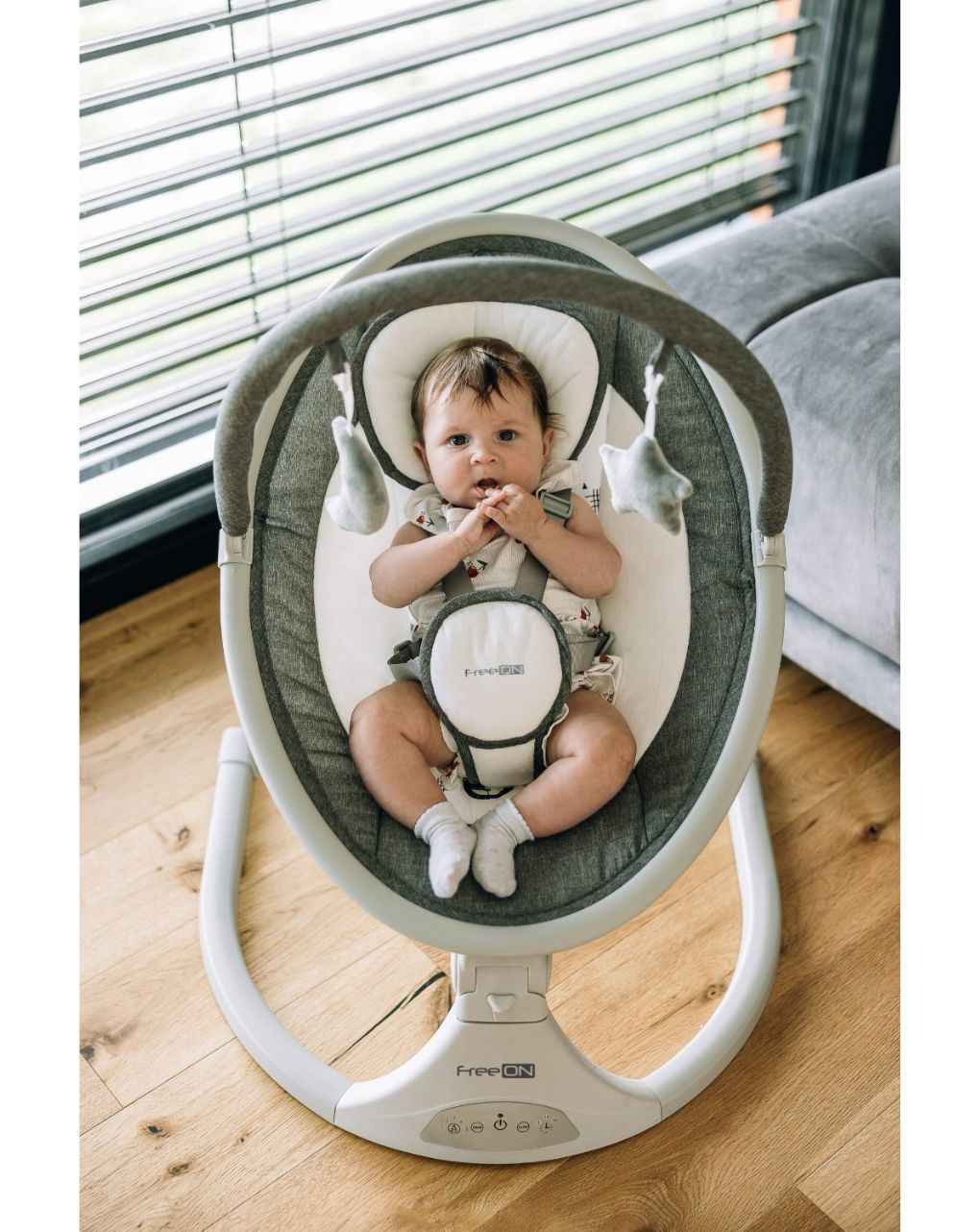 Freeon ηλεκτρικό ρηλάξ elite swing με μουσική grey 84898 - Freeon