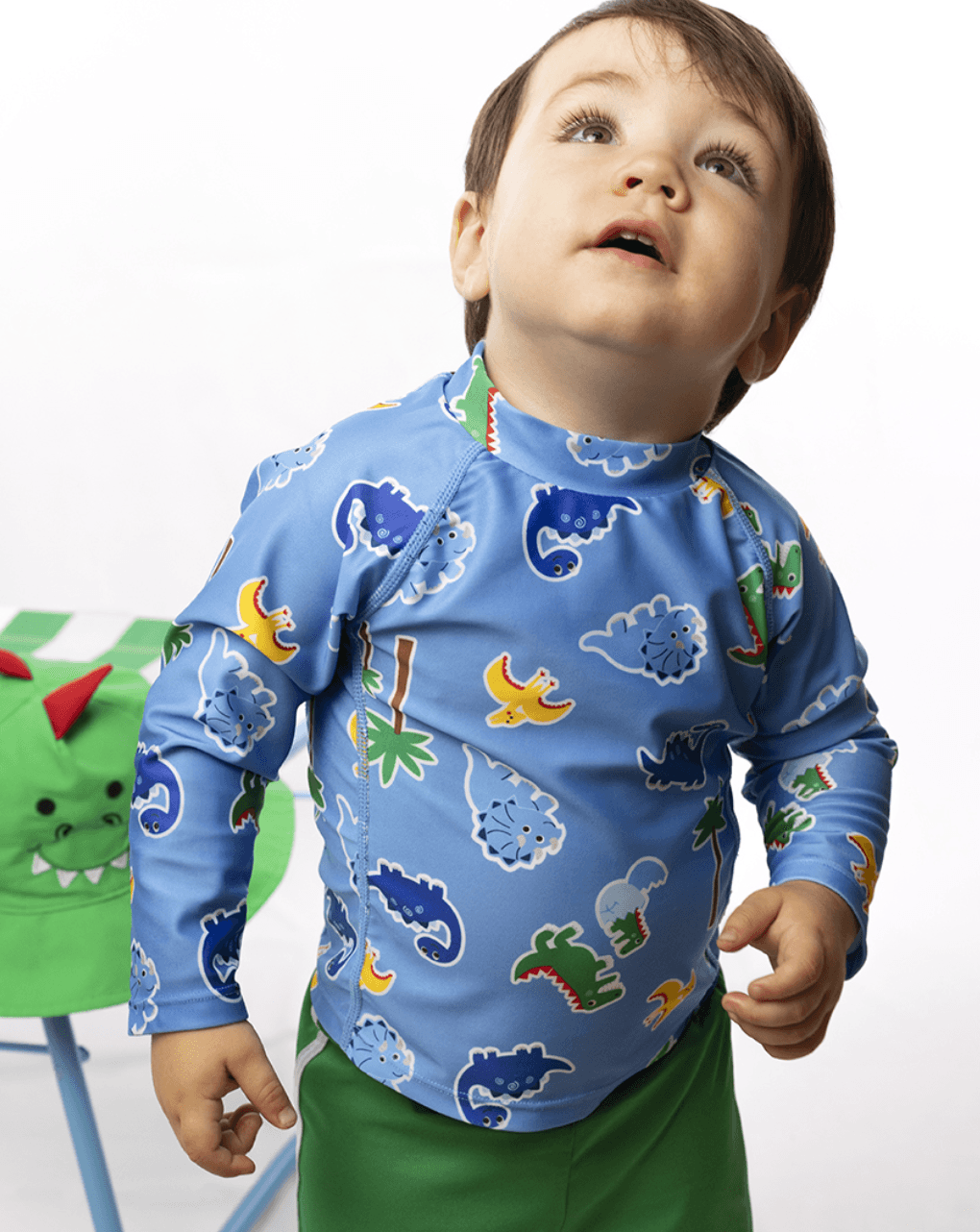 Zoocchini σετ uv μαγιό, bucket καπέλο & μπλούζα devin the dino & friends zoo16008 - Zoocchini