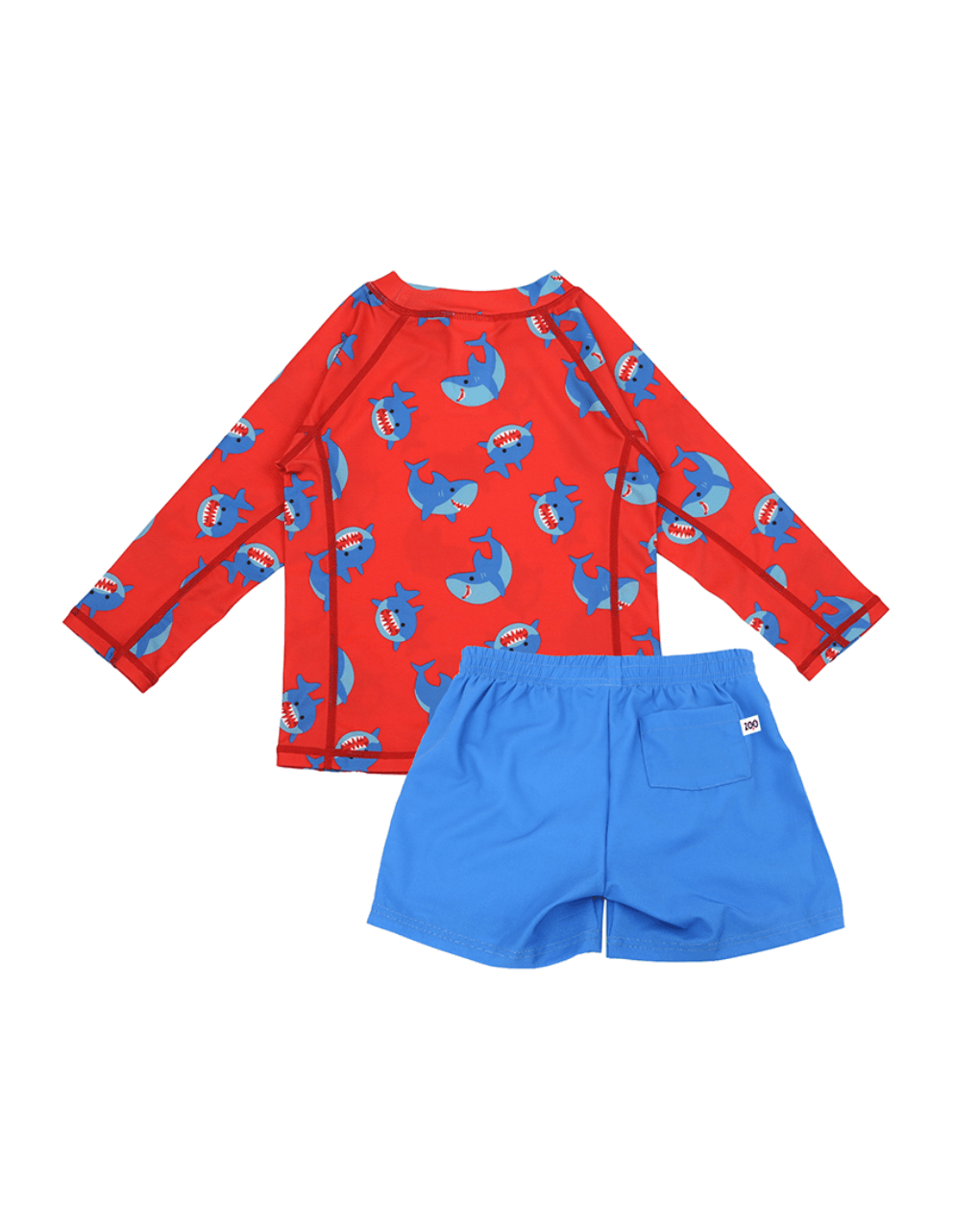 Zoocchini σετ uv μαγιό σορτς και μπλούζα sherman the shark 6 μηνών - 4 ετών zoo16403 - Zoocchini