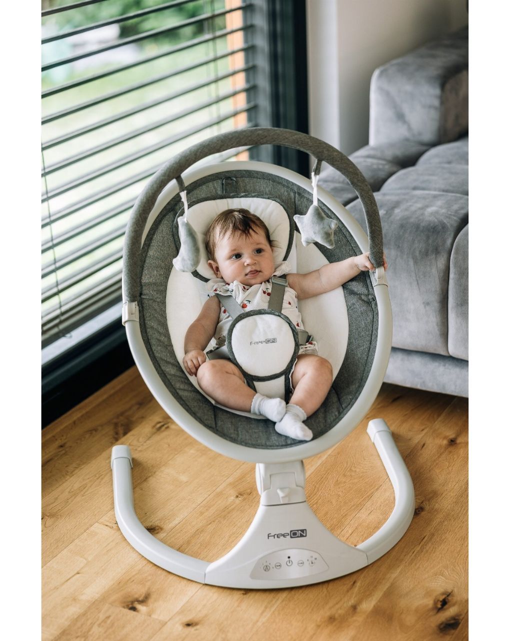 Freeon ηλεκτρικό ρηλάξ elite swing με μουσική grey 84898 - Freeon