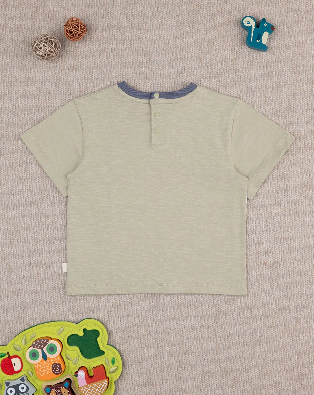 βρεφικό t-shirt λαδί ριγέ για αγόρι - Prénatal
