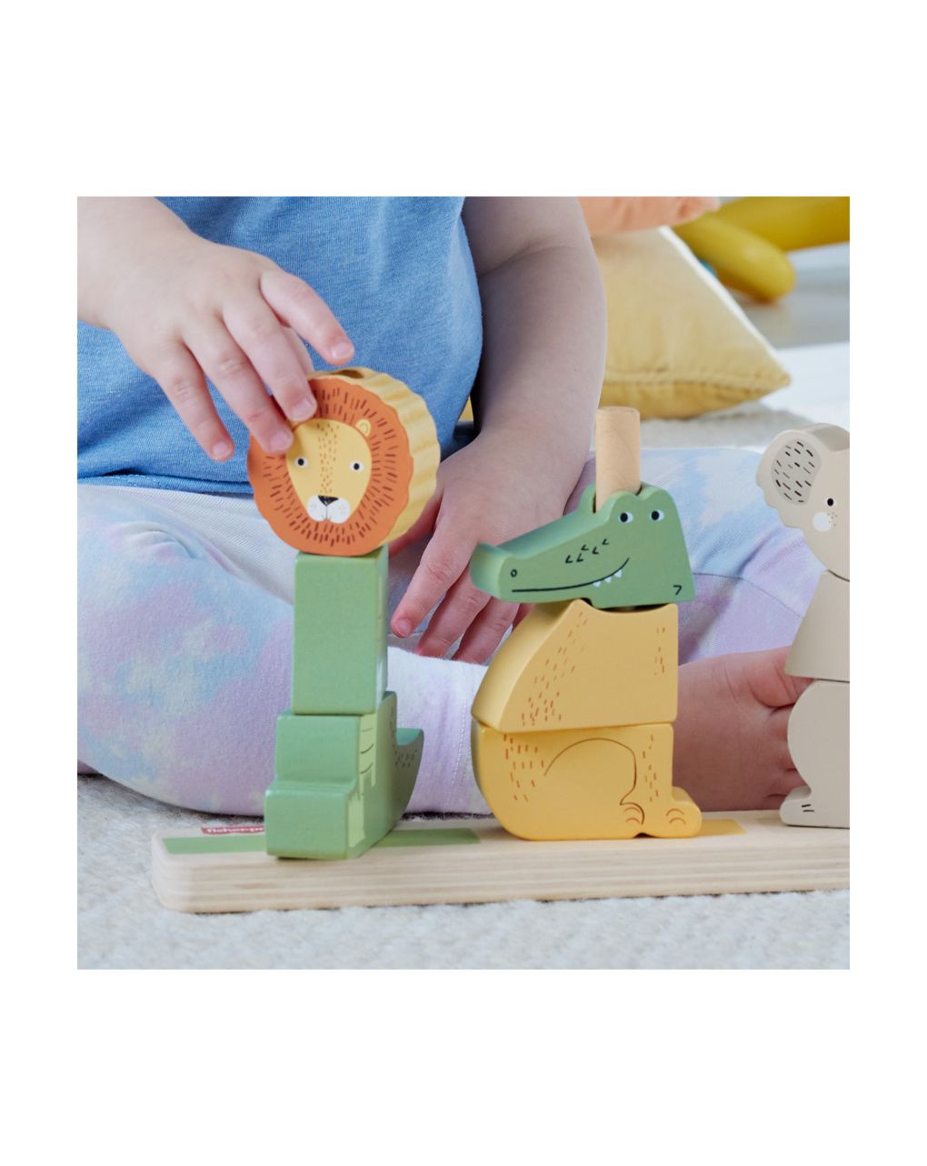 Mattel fisher-price wooden stack & sort animals ξύλινα ζωάκια hxv04 - Fisher-Price