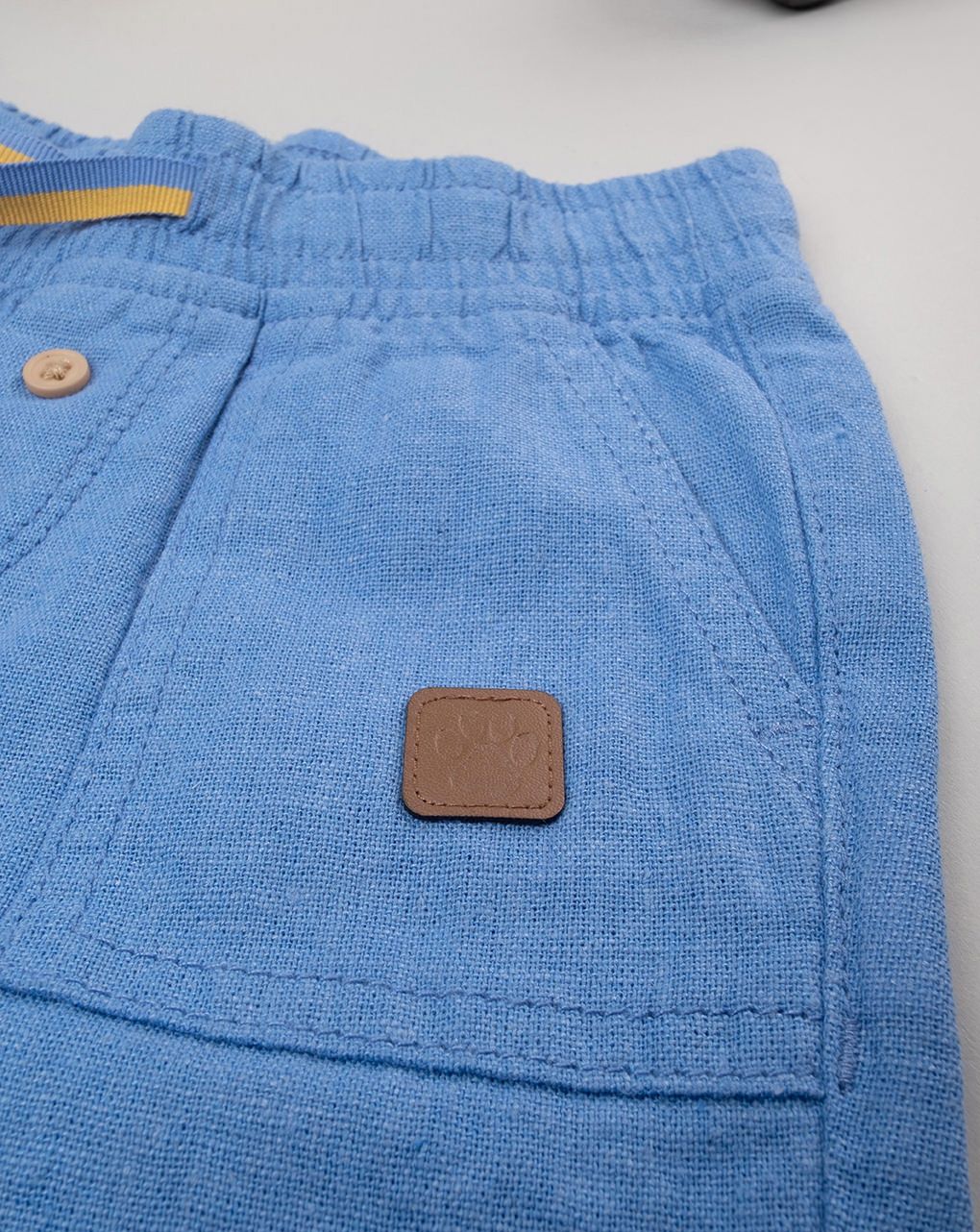 βρεφική βερμούδα λινή μπλε για αγόρι - Prénatal
