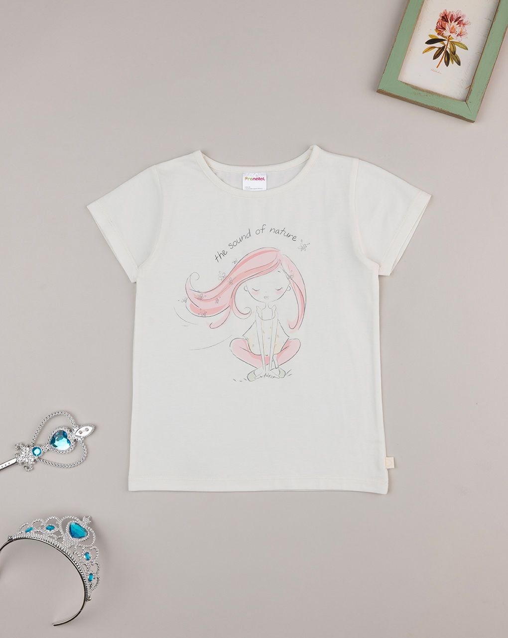παιδικό t-shirt λευκό nature για κορίτσι