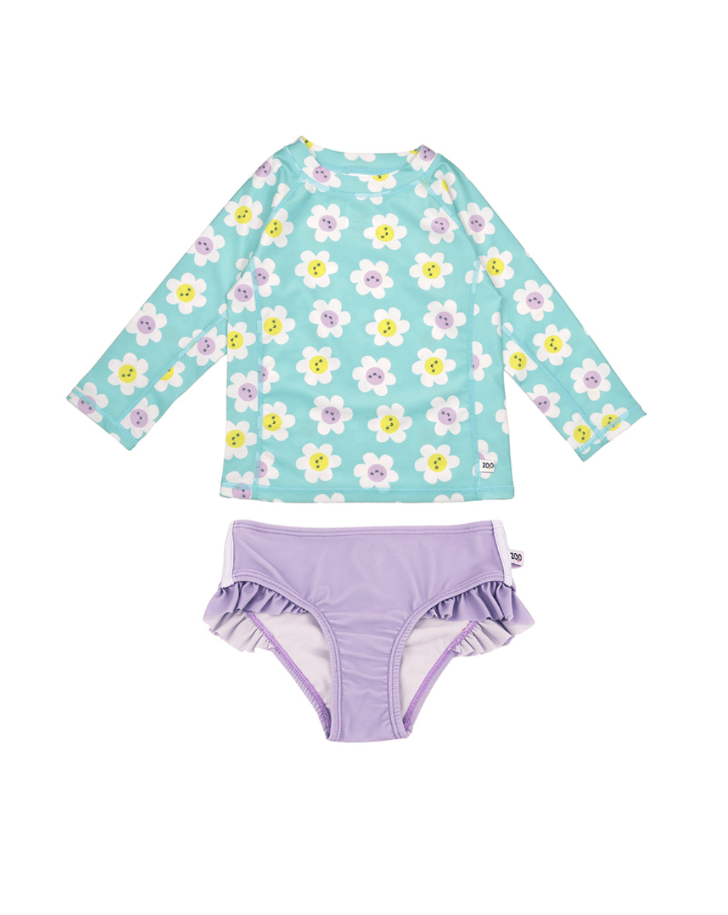 Zoocchini σετ uv μαγιό και μπλούζα daisy 6 μηνών - 4 ετών zoo16405