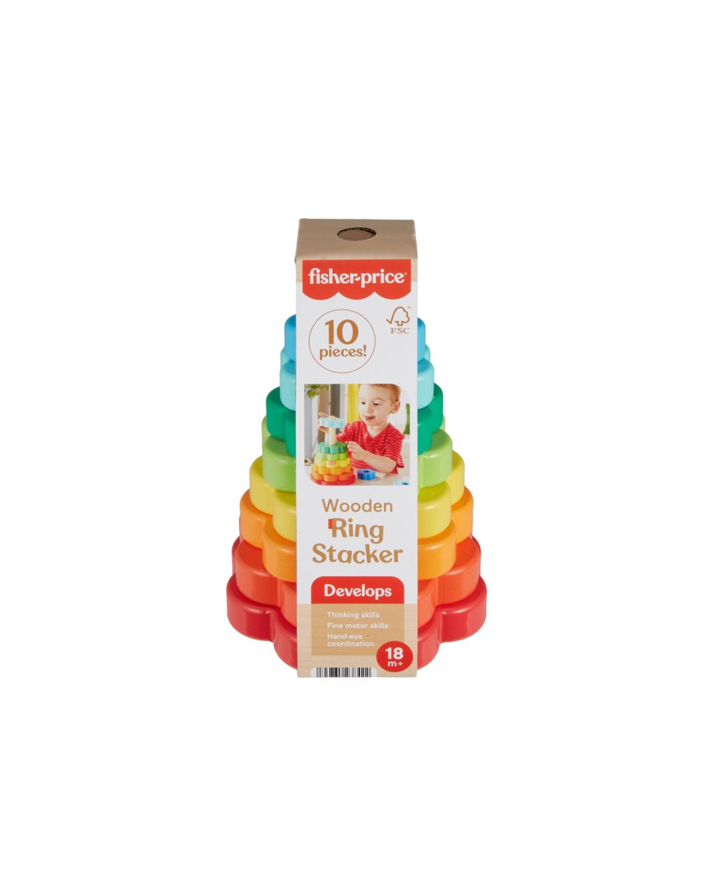 Mattel fisher-price ξύλινη πυραμίδα hxt77