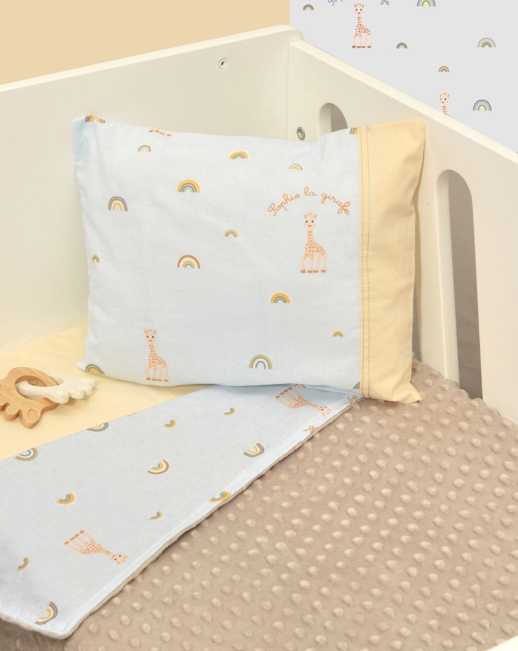 Sophie la girafe κουβέρτα κούνιας διπλής όψης minky σχέδιο 504 46-6724/504 - SOPHIE LA GIRAFE