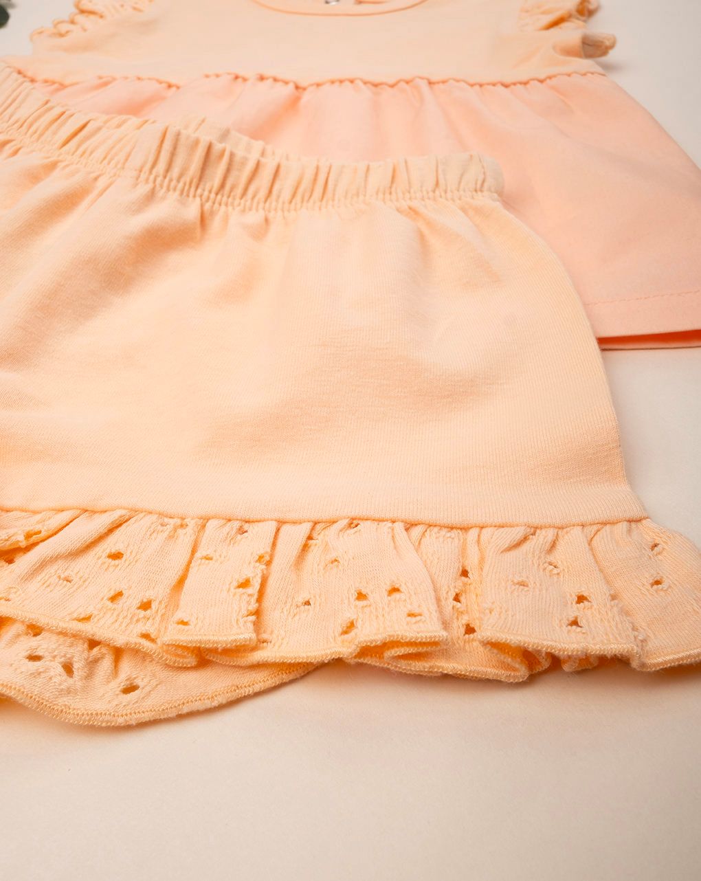 βρεφικό σετ μπλούζα και σορτσάκι πορτοκαλί για κορίτσι - Prénatal