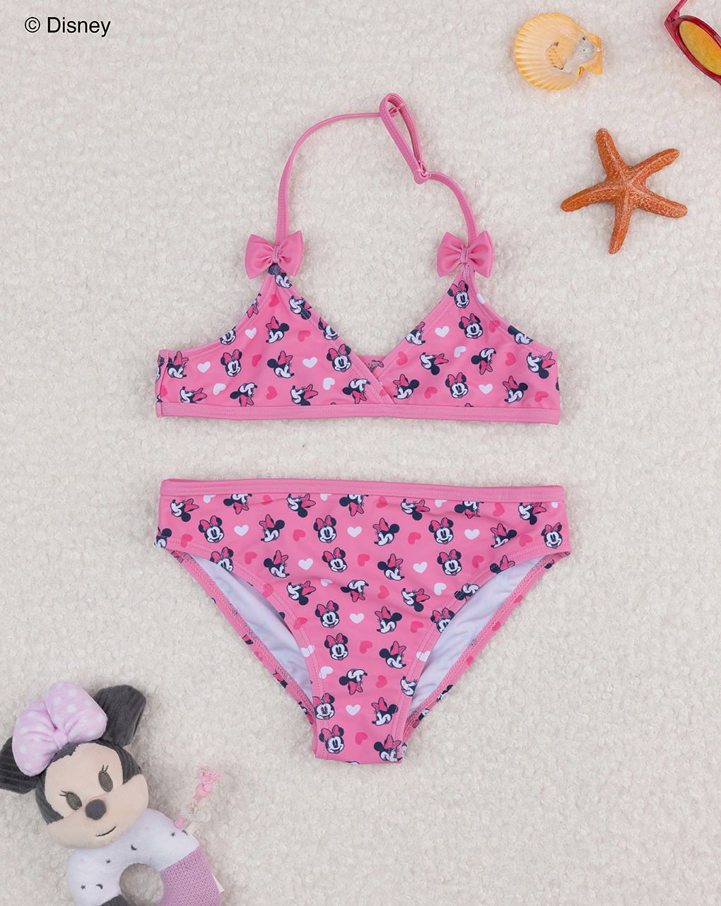 παιδικό μαγιό μπικίνι ροζ minnie για κορίτσι