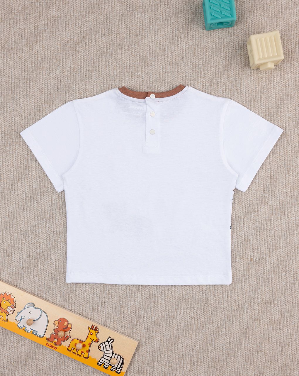 βρεφικό t-shirt λευκό/καφέ savana για αγόρι - Prénatal