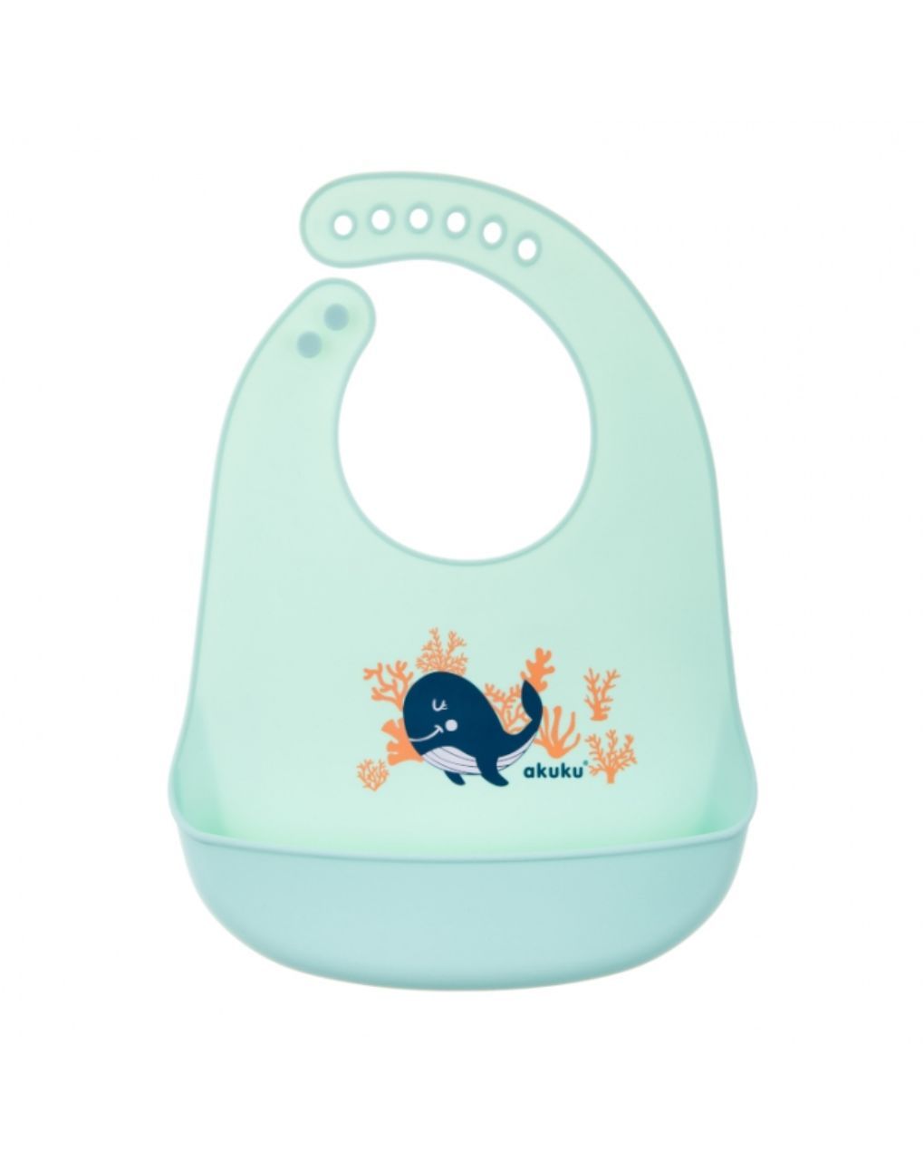 Akuku σαλιάρα σιλικόνης 6m+ whale a0505 - Akuku